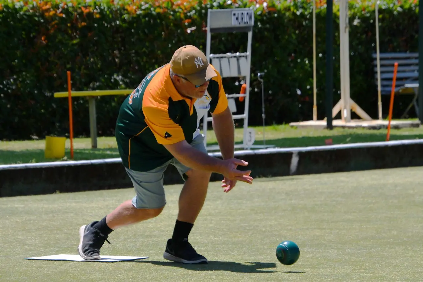 Jamie Dukes on the bowling green. PHOTO: Jenny Kingham