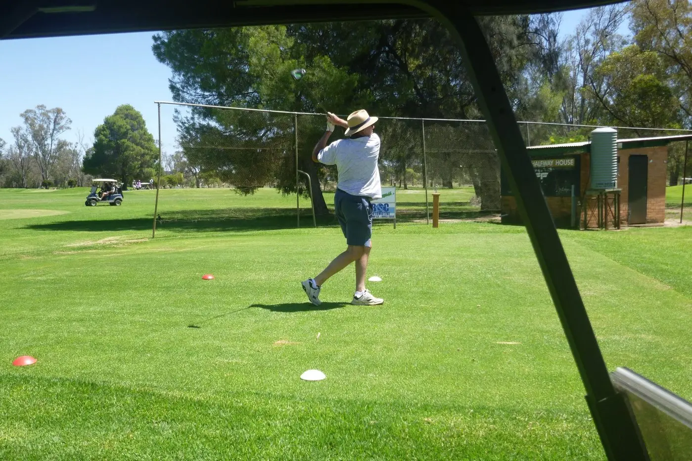 Greg Webb with a full follow through on his drive. PHOTO: Short Putt
