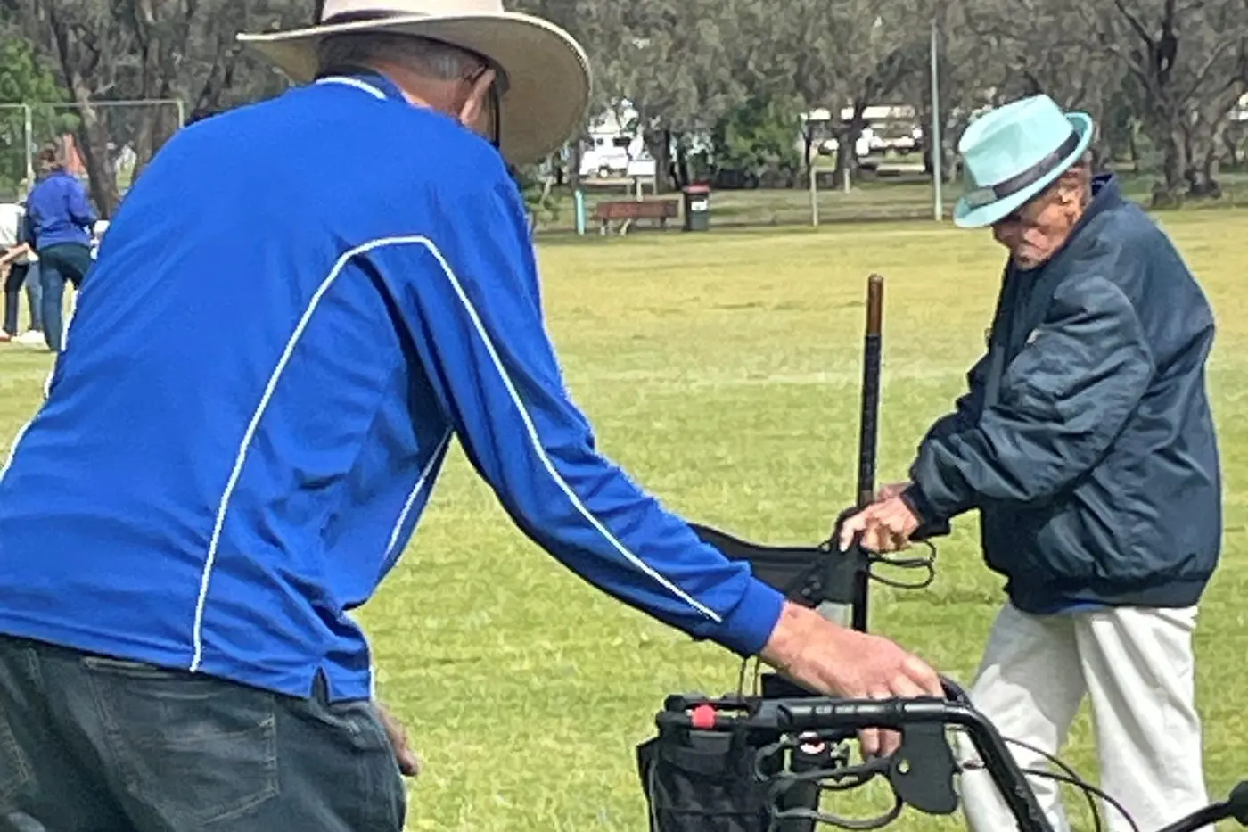 John Cole and Joan Littlejohn enjoying their game. PHOTO: Supplied