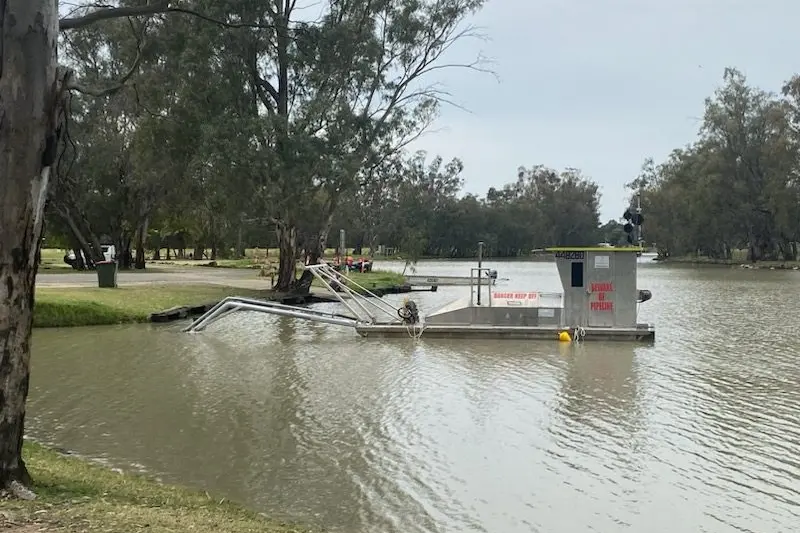 Dredging has been taking place through the Forbes ski dam. PHOTO: Supplied