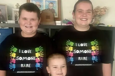 Owen, Beth and Lily Baxter promoting Rare Disease Day. PHOTOS: Supplied