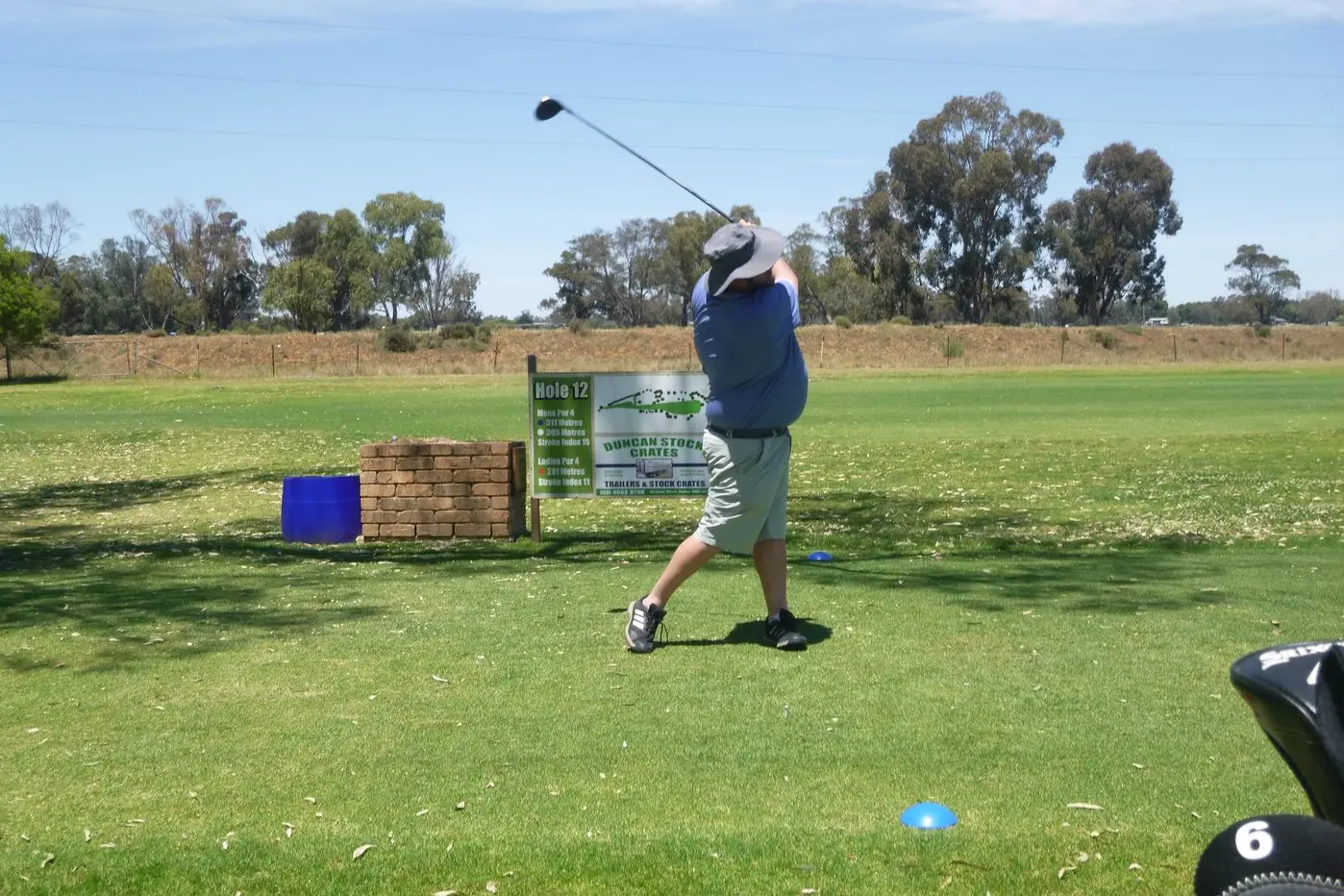 Visitor Larry Kearney (Crookwell) exerts some force in his tee shot. PHOTO: Short Putt