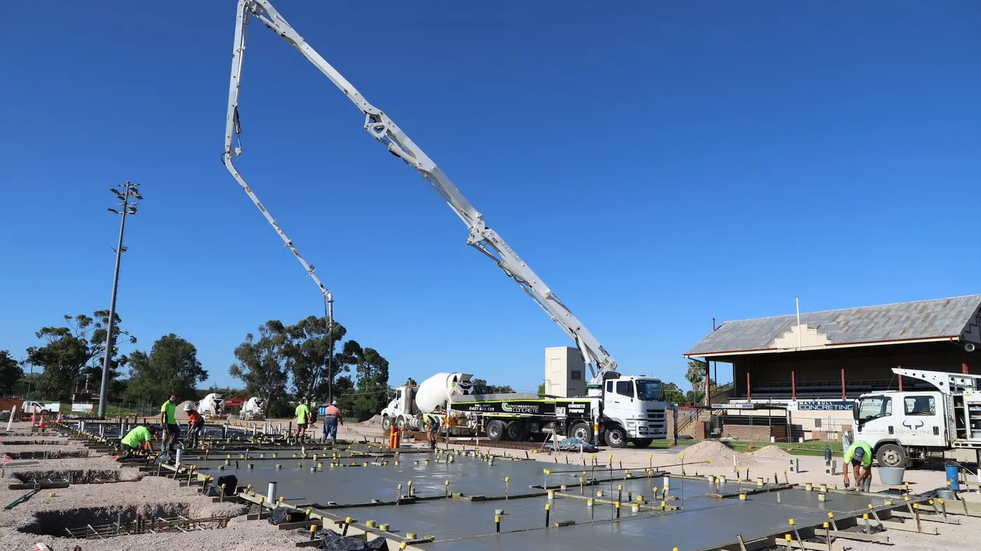 Grandstand foundations laid