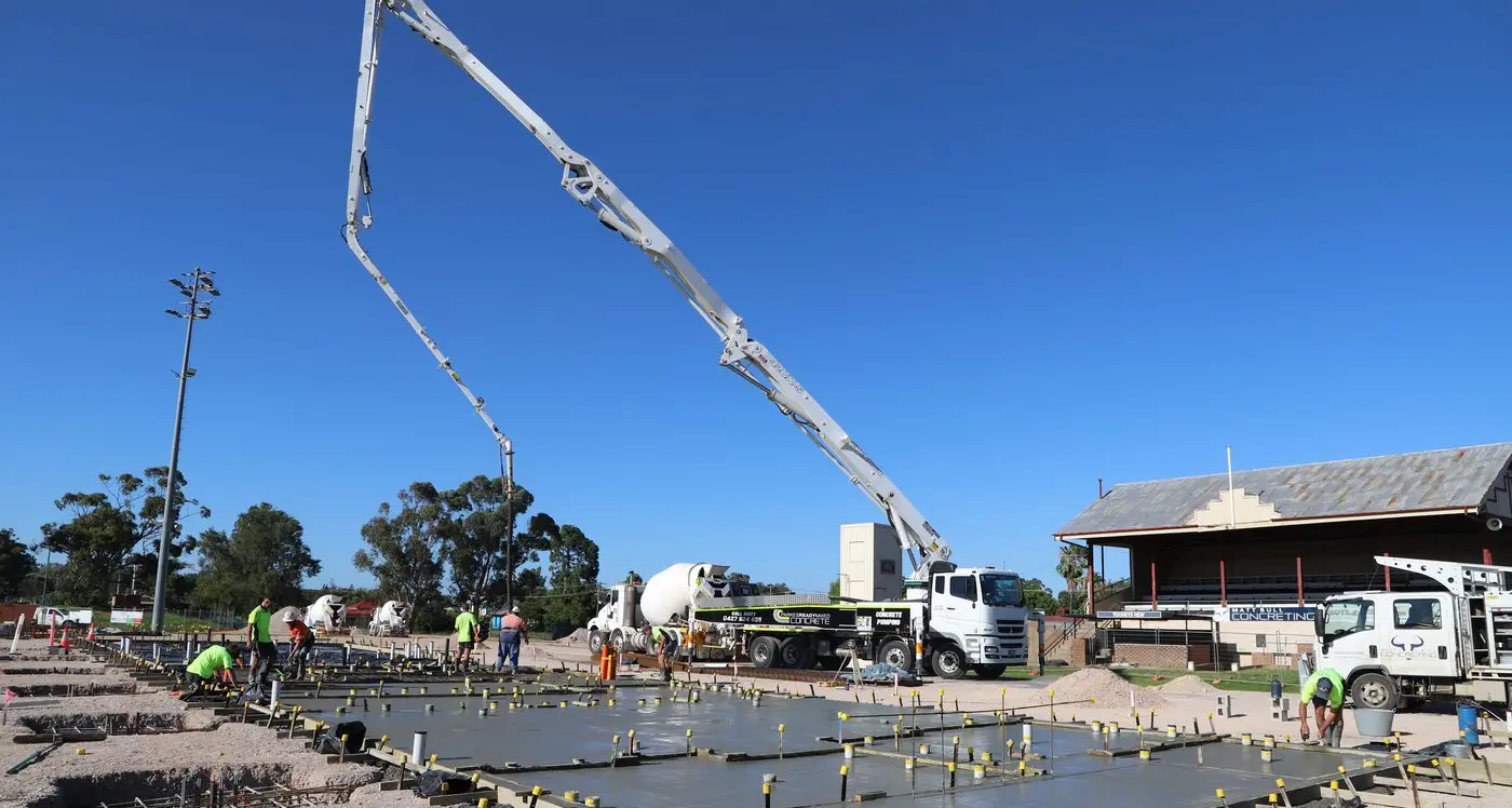 Grandstand foundations laid