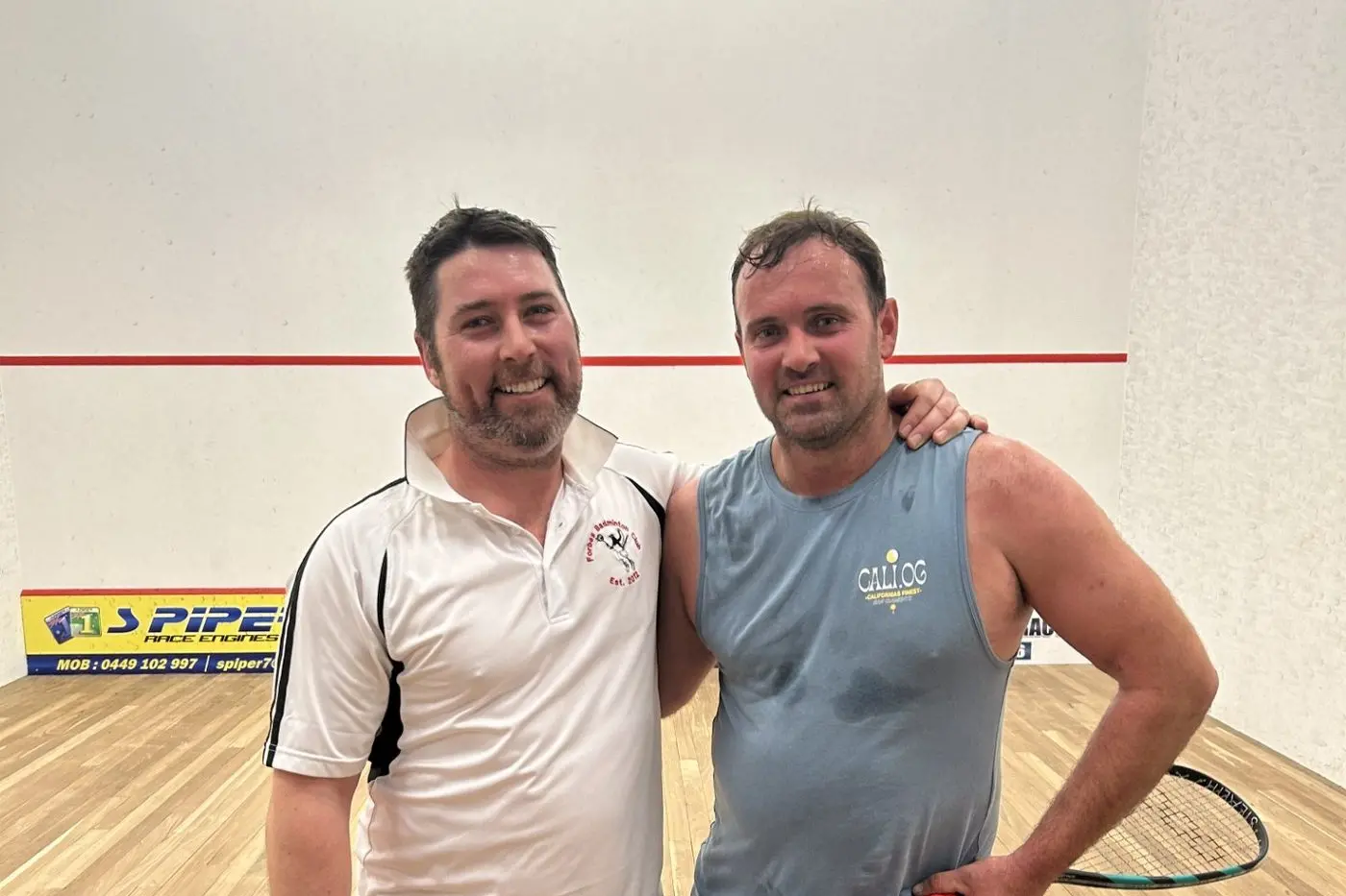 Jono Cannon and Wayne Bilsborough after their five setter. PHOTO: Supplied