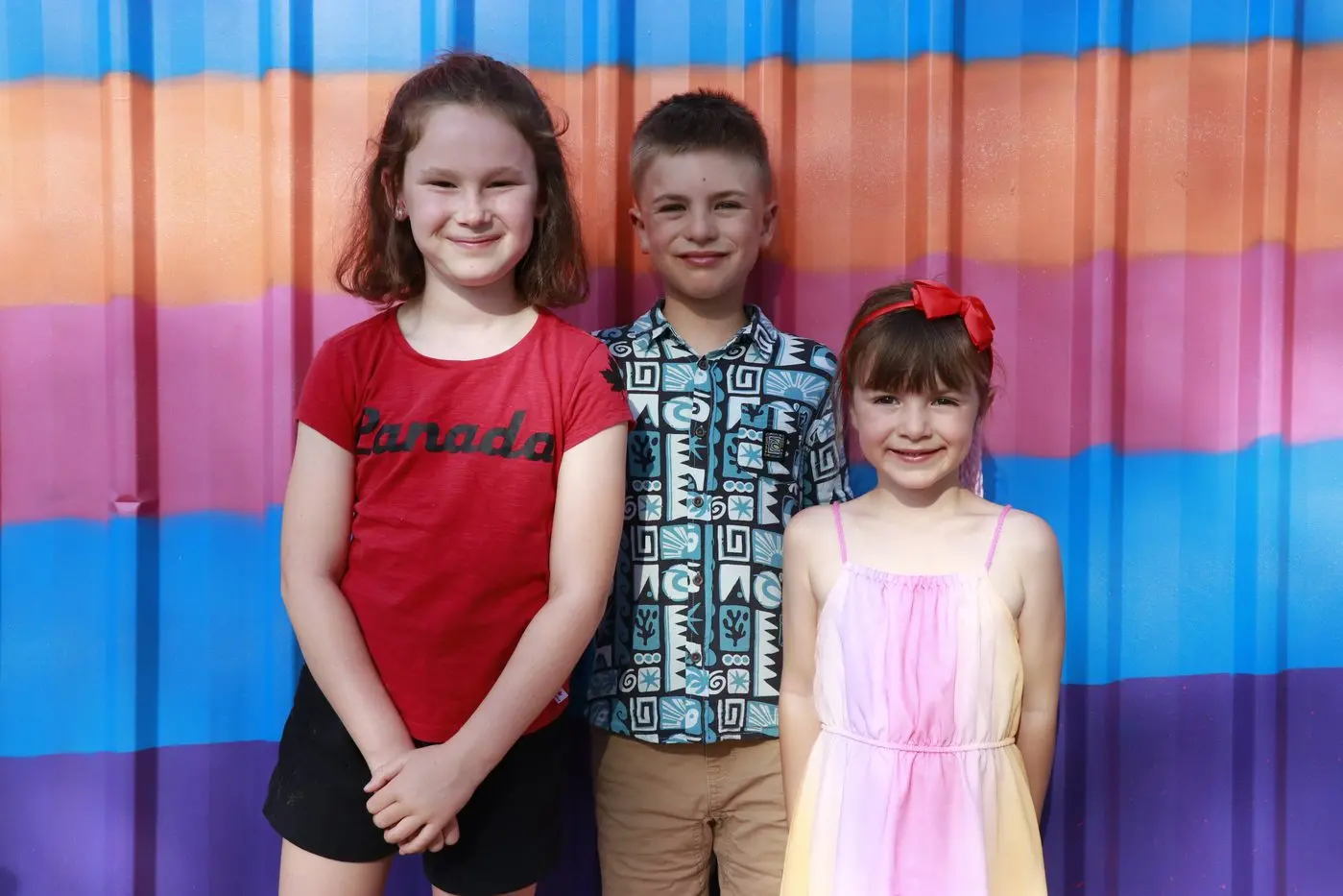 Francesca Squillari, Jack and Francesca Riddington all smiles after dancing the afternoon away at the silent disco.