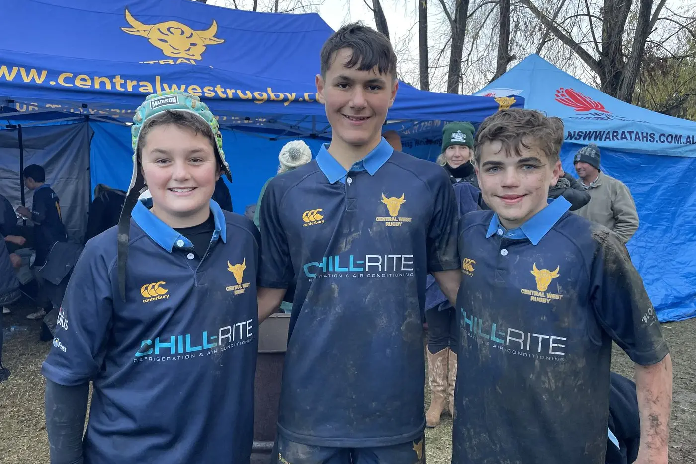 Forbes\\' Eli Bowden Boland (centre) was voted player of the series by his teammates. He and Oliver Hazell (right) were on the 13s representative side that finished second in Country NSW with a final played in snow and ice. PHOTOS: Supplied