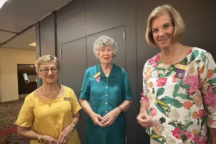 Recipients of long service badges for 20 years were Helen Lupis (left) and Helen Pitt (right), and for 30 years  Jennifer Purdy (centre). PHOTOS: Supplied