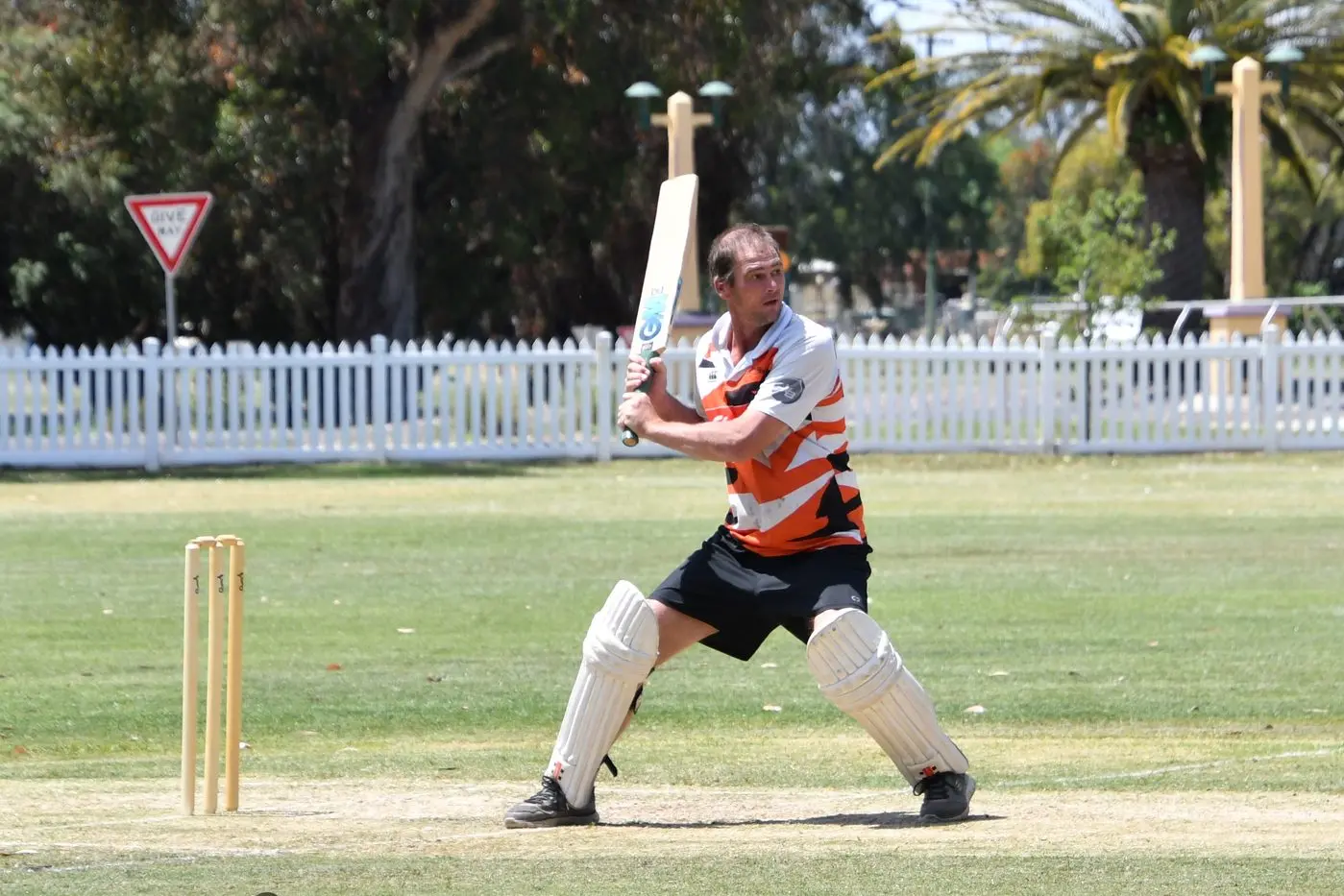 Aaron Wykamp with the bat at South Circle Oval. PHOTOS: Jenny Kingham