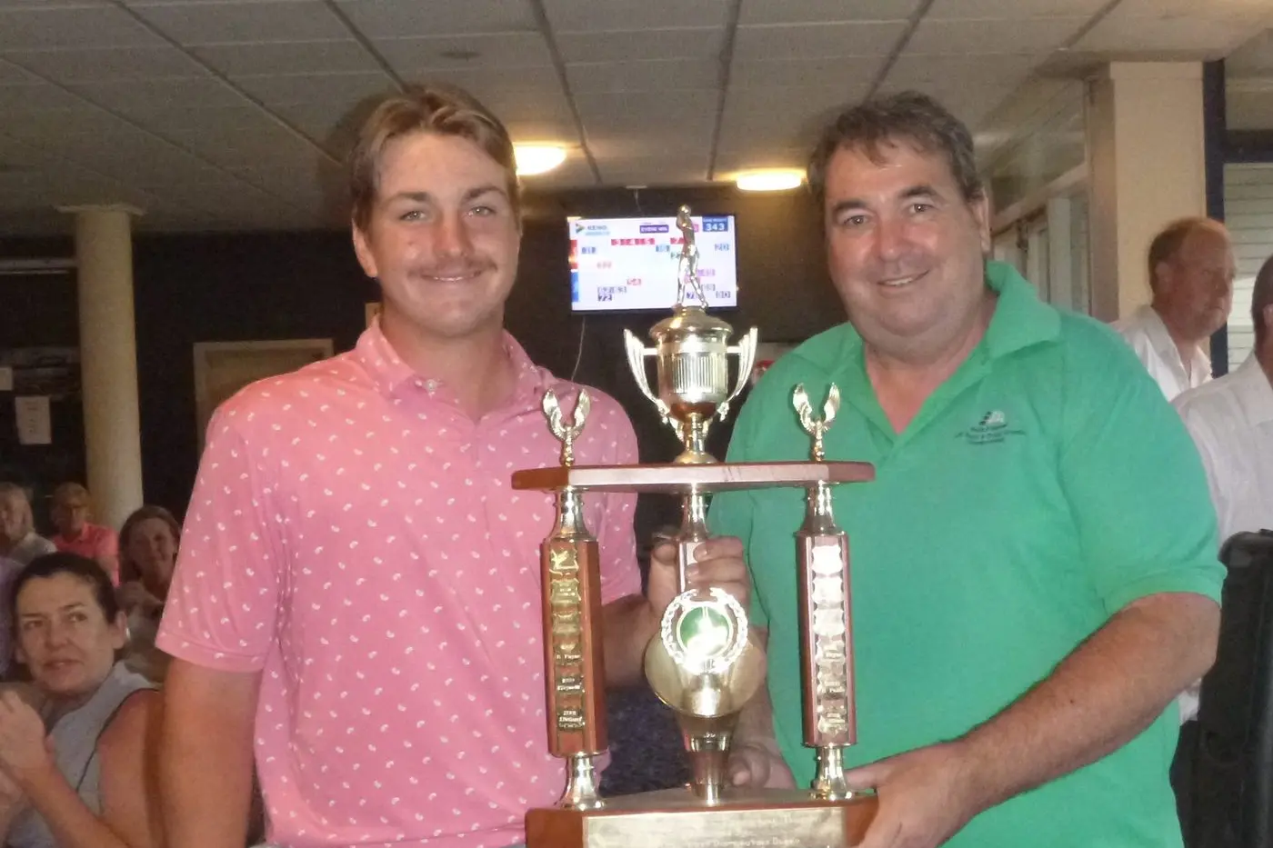 A-Grade Scratch Champion Cooper Giddings (Dubbo) with Michael Spice (sponsor). PHOTO: Supplied