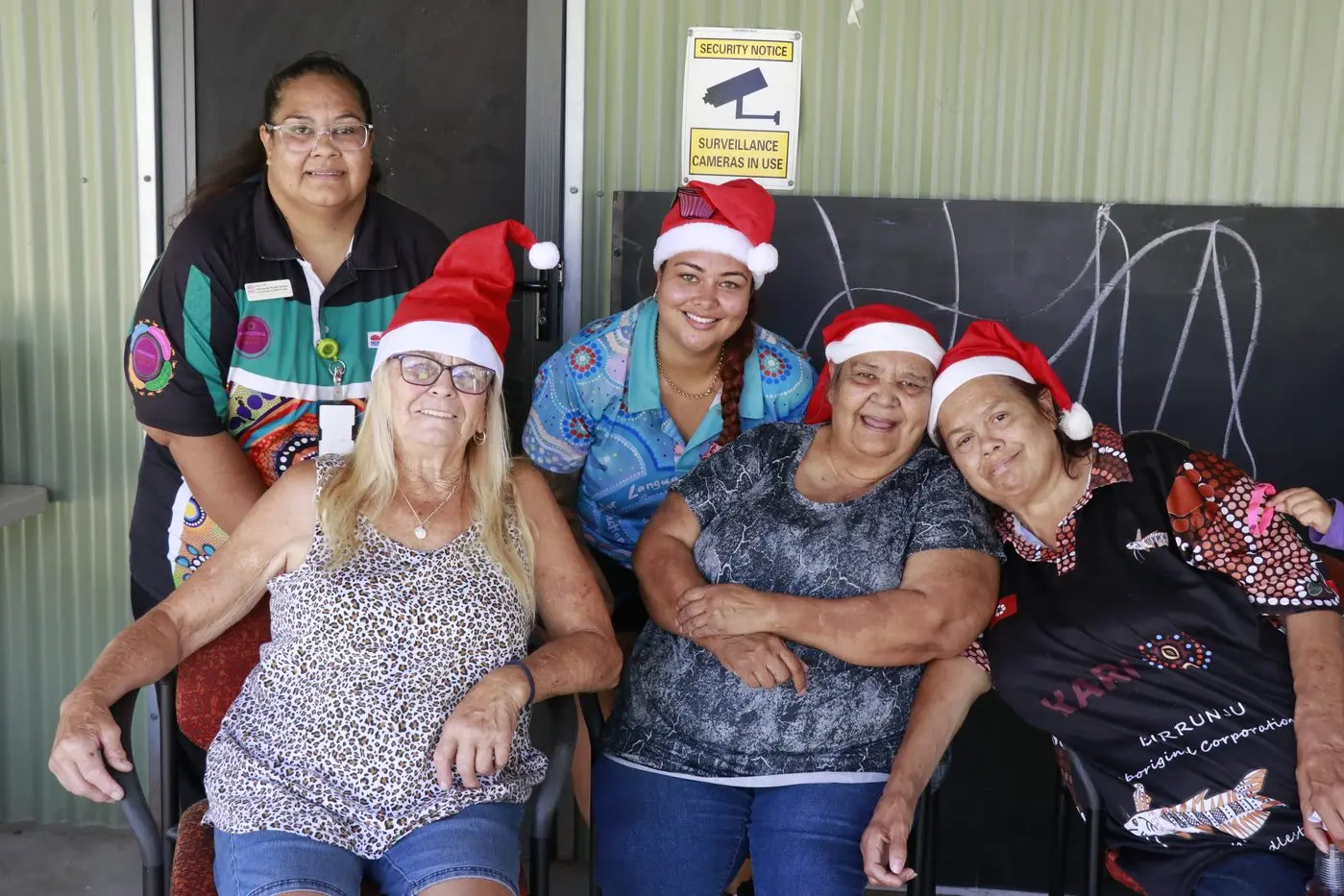 Kelly, Wendy, Nadika, Cathy and Cheryl celebrating at the Dreaming Centre gathering. 