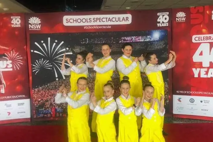 The Forbes North Public School girls apart of the 40th year celebrations of School Spectacular. Picture supplied.