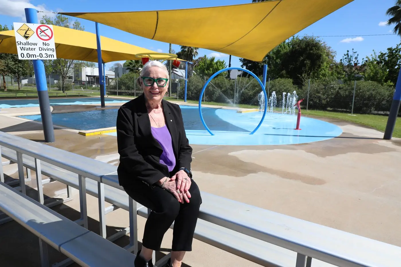 Forbes Shire Council Mayor, Phyllis Miller, checks out the Forbes toddler pool ahead of its opening for the 2024/2025 season on Saturday.
