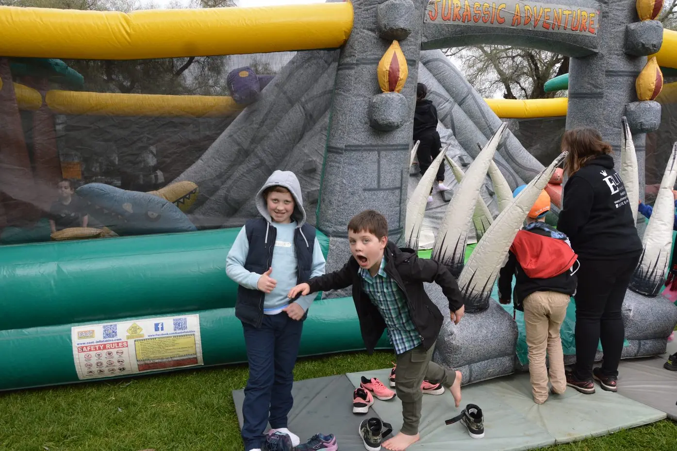 Huxley and Kit Beard had fun at the jumping catles.