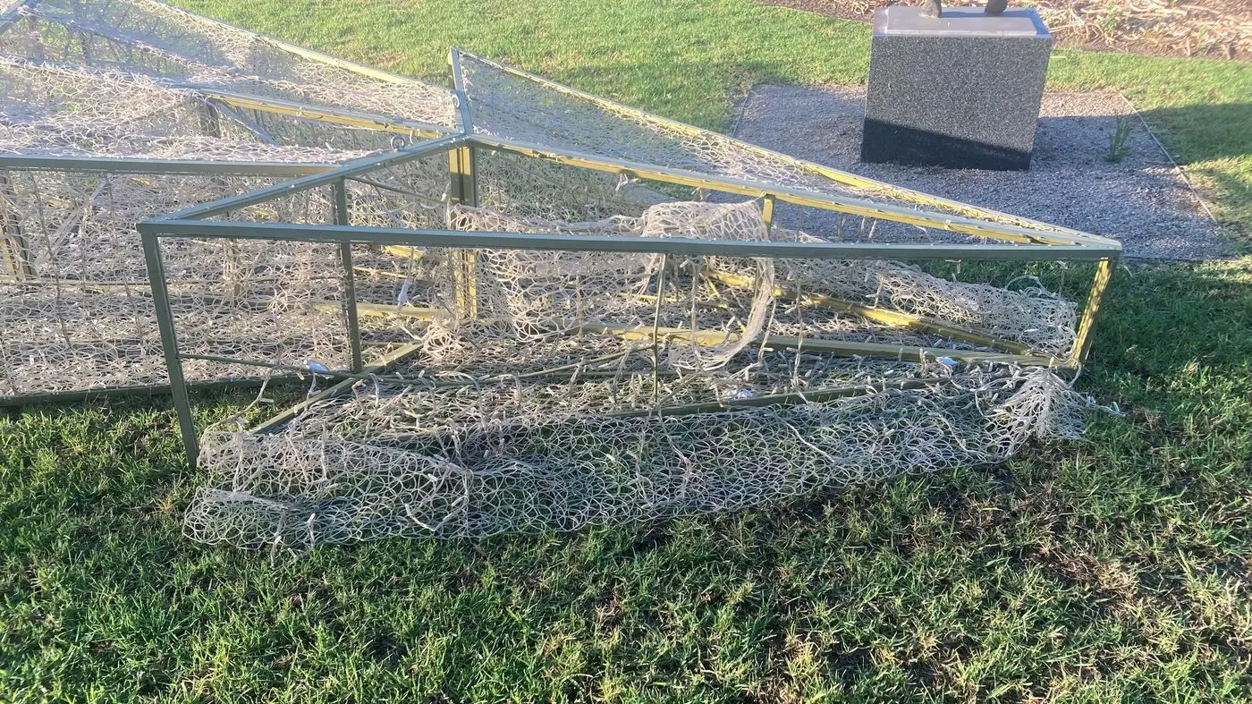 Vandals strike Christmas tree