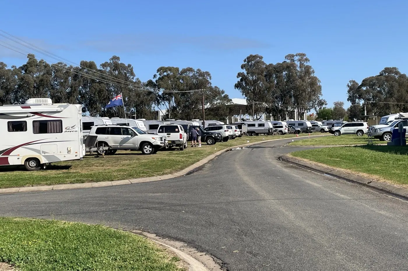 More than 130 people in 65 Bushtasker caravans have arrived in Forbes as part of their annual muster.