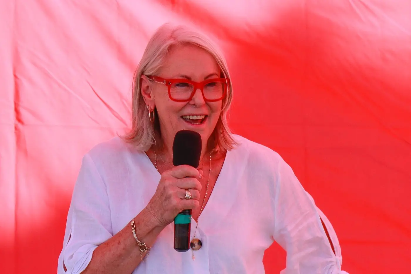 Forbes Mayor Phyllis Miller welcoming everyone to Friday\\'s Amazing Elvis Festival breakfast.