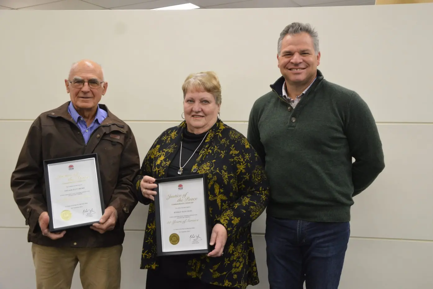 Scott Brown, Beverley Cocks and Member for Orange Phil Donato MP.