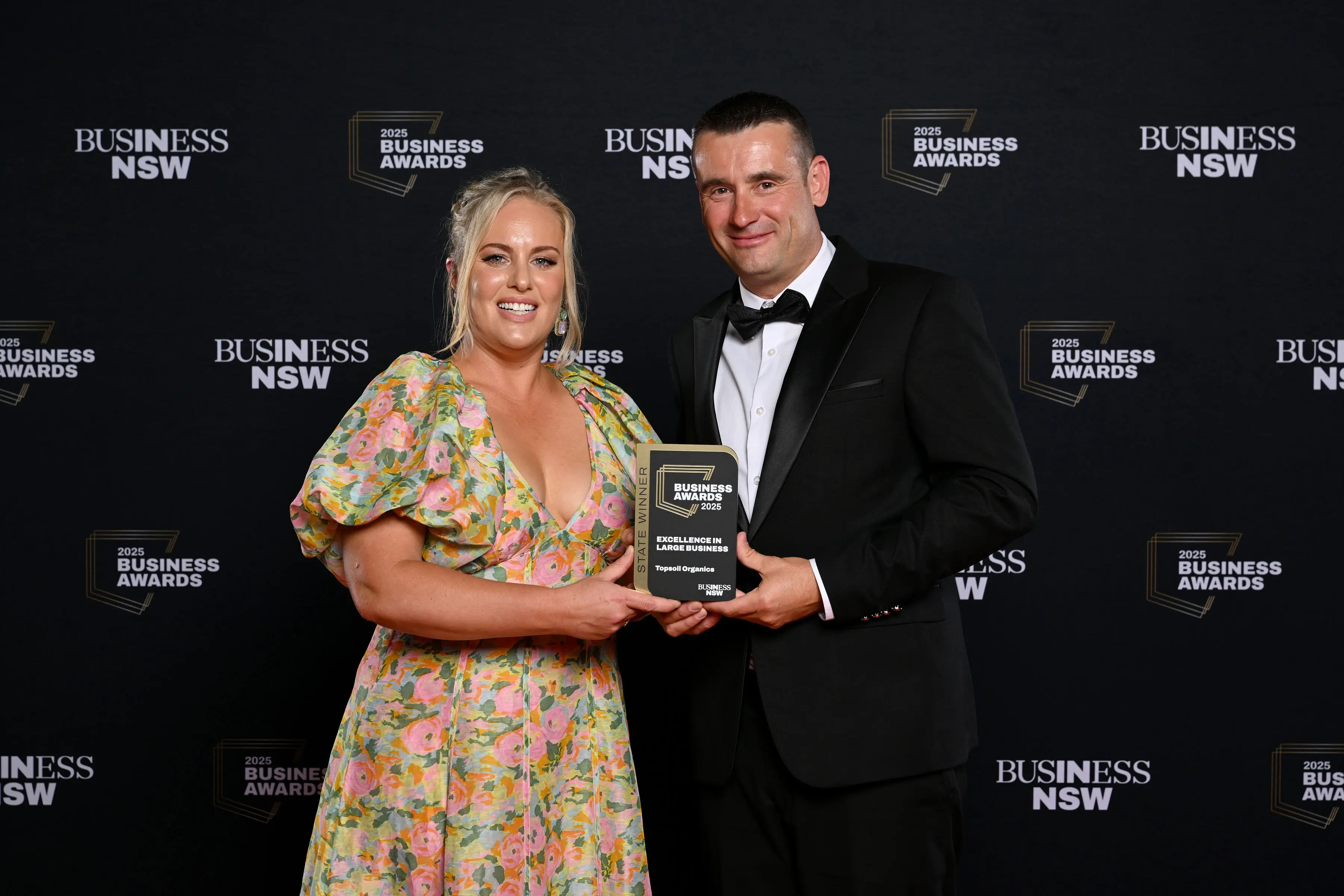 <p>Lana and Dan Nicholson\\'s Topsoil Organics won the Excellence in Large Business gong at the NSW Business Awards. </p>\\n