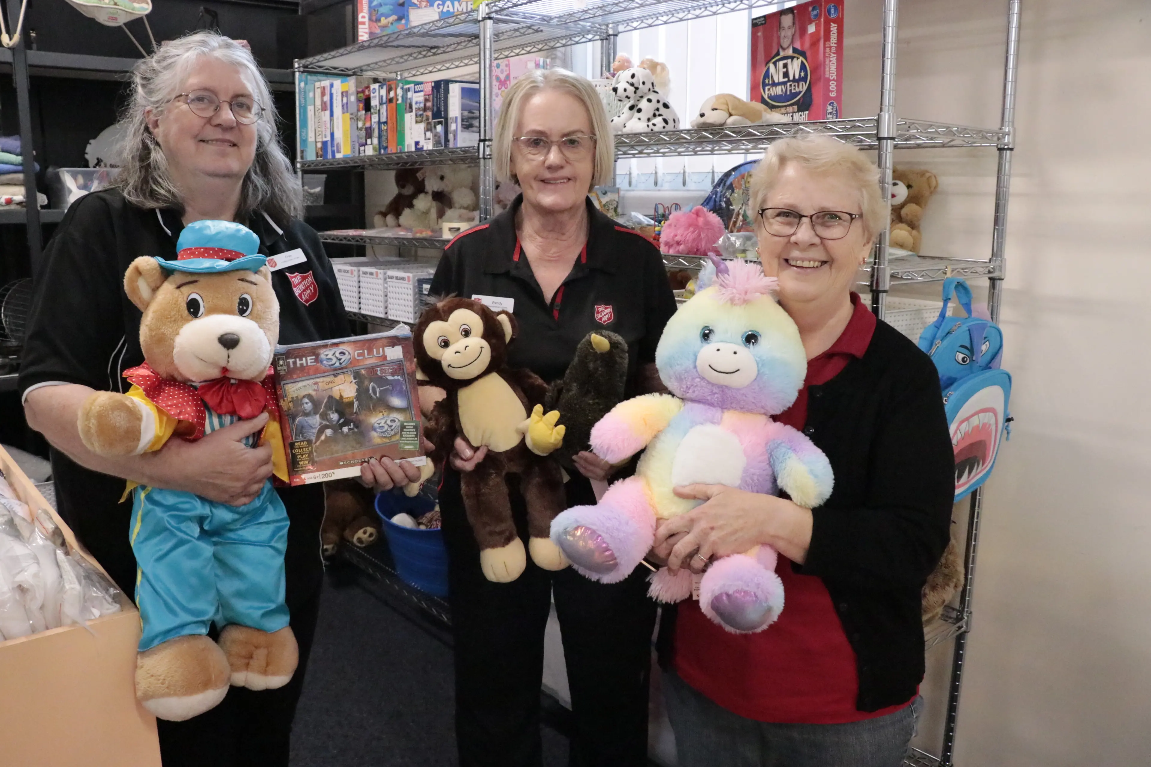 <p>Fran Walsh, Wendy Broome and Judy Brown welcome donations of toys for this year\\'s Christmas appeal. Families needing gifts are urged to register for the program now. </p>\\n