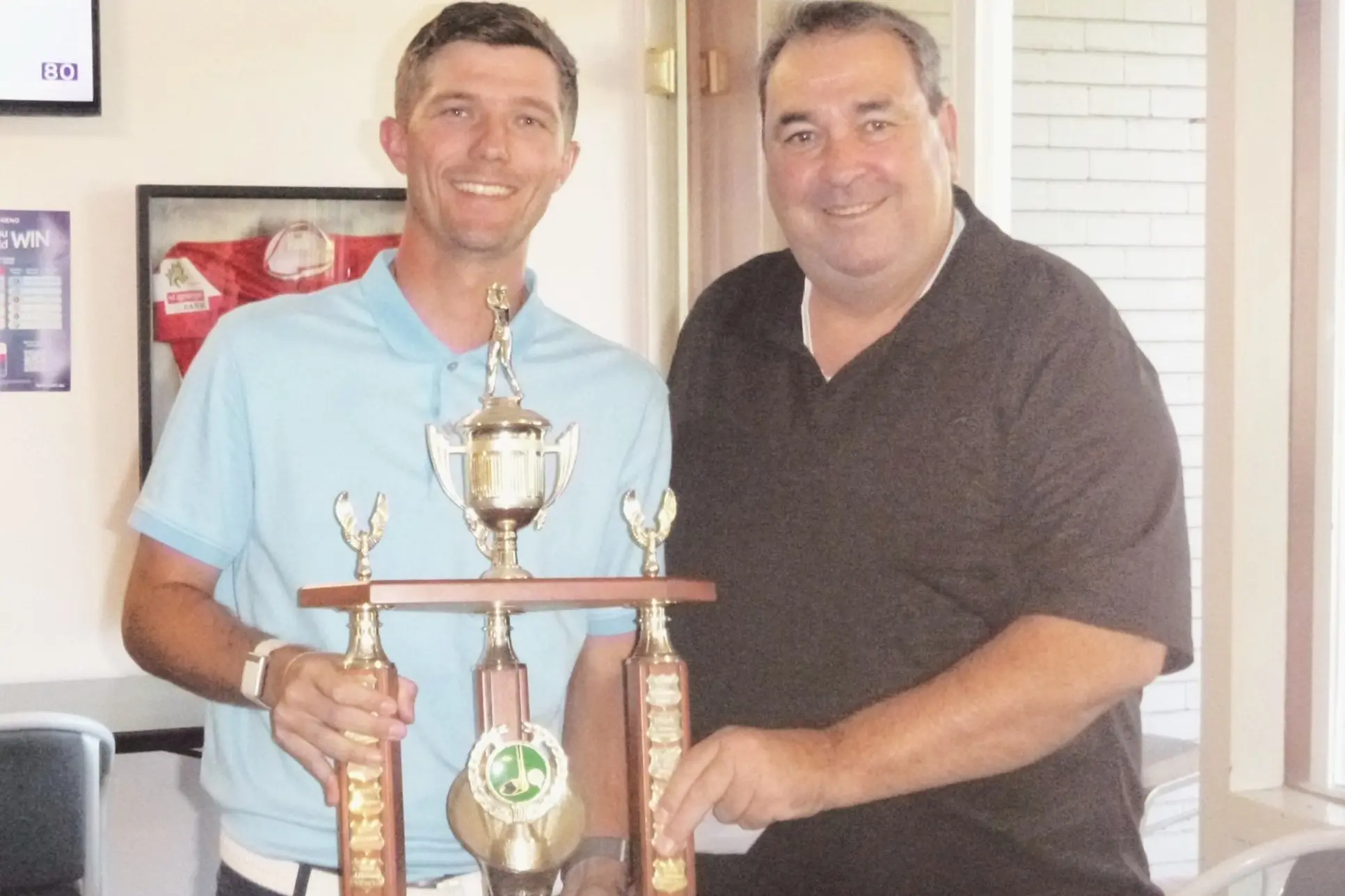 <p>Caleb Hanrahan, Forbes Classic 2025 Mens Scratch Winner, receives the trophy from major sponsor Mick Spice (Forbes Nissan).</p>\\n