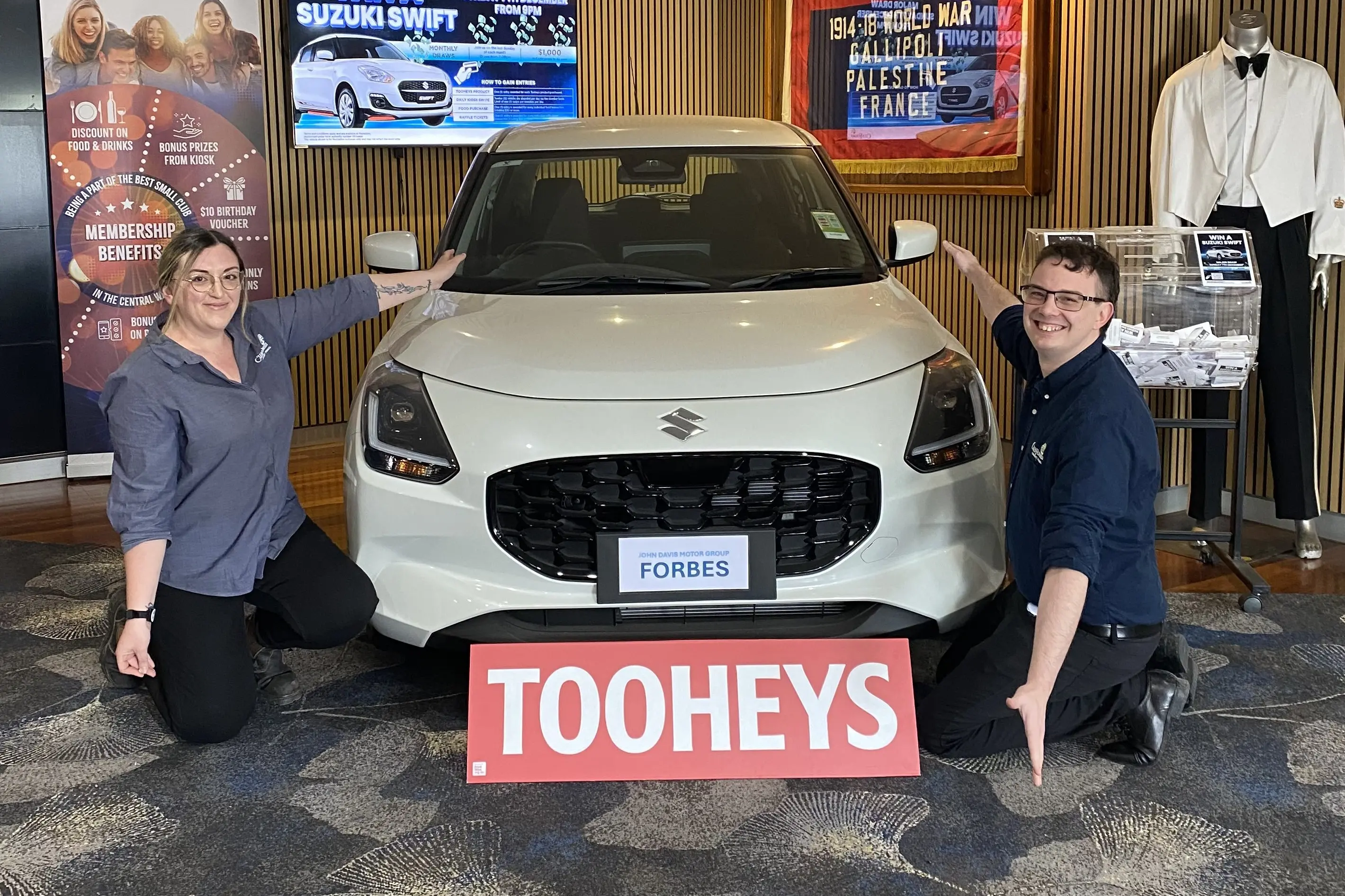 <p>Kayla Andeliero and Taylor Hodges-Lockwood loving the fresh new look at Club Forbes - and encouraging everyone to get their tickets in the draw for the Suzuki Swift. </p>\\n