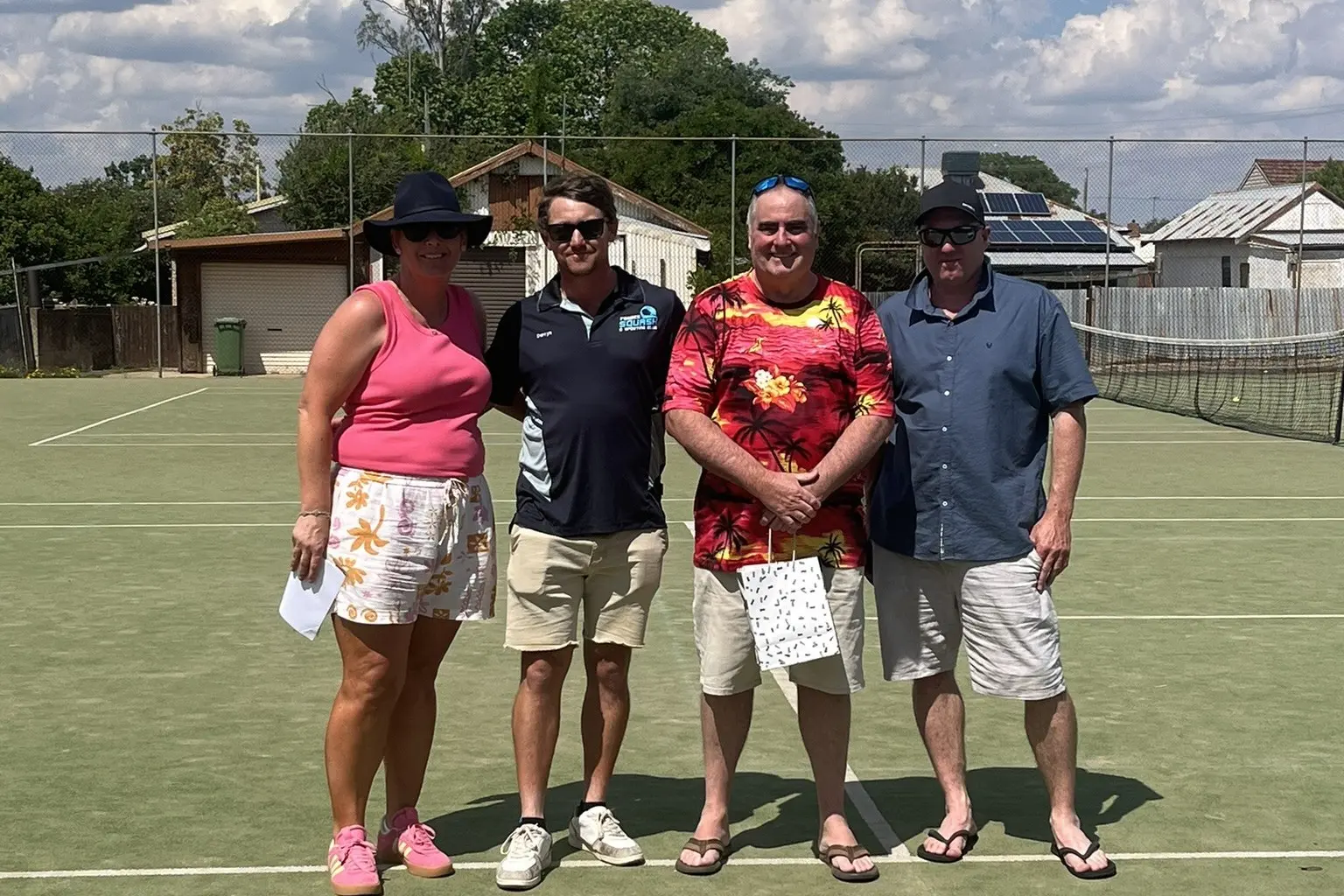 <p>Kimberley Chudleigh with Club Person Award winner Darryn Piper and Life Membership recipient Graham Coombs alongside Club President T-Jay Markwort.</p>\\n