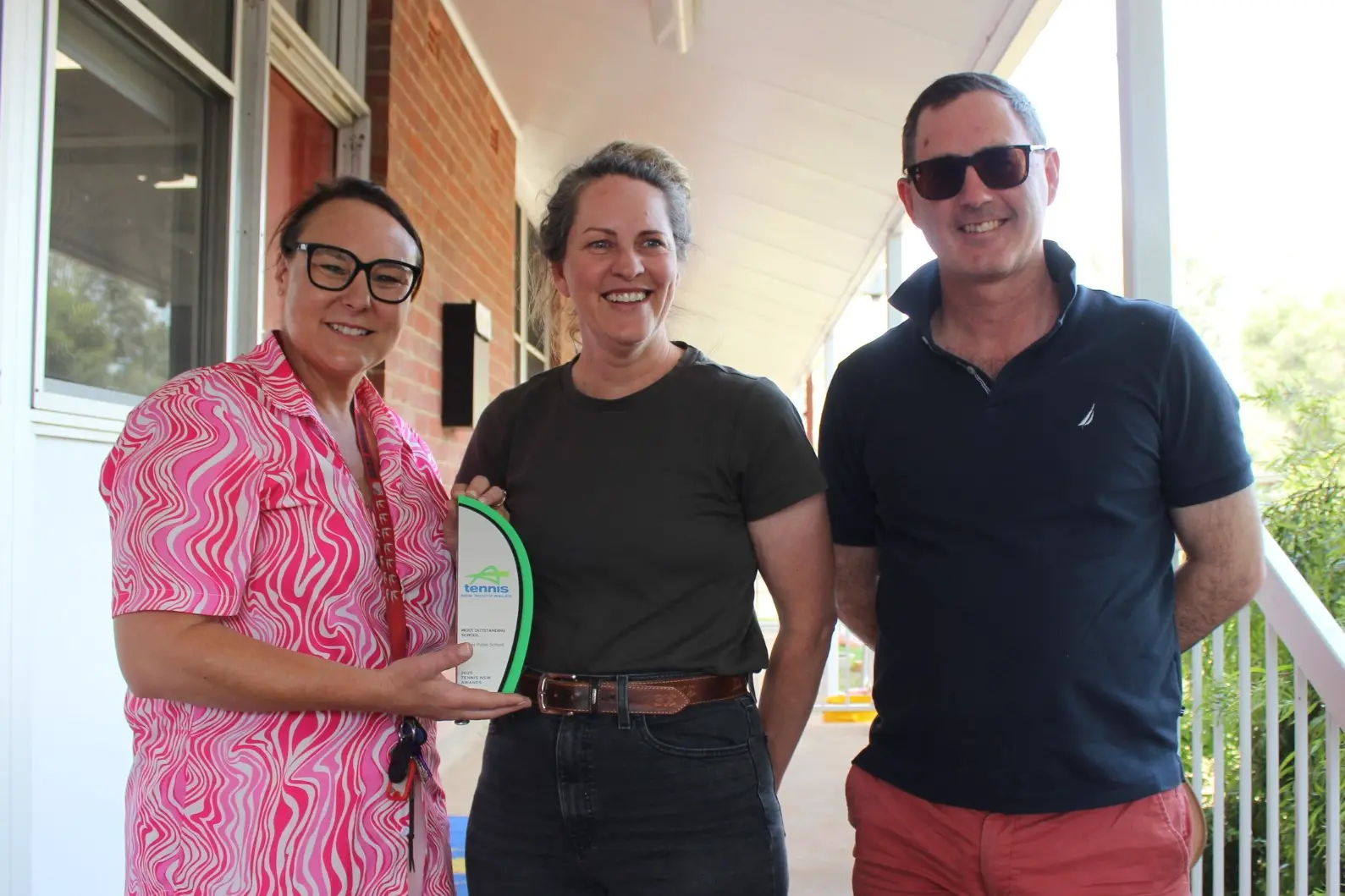 <p>Principal Megan Staples with Liam and Tiffany Skinner, who represented Forbes Public School at the NSW awards, and the State recognition. </p>\\n
