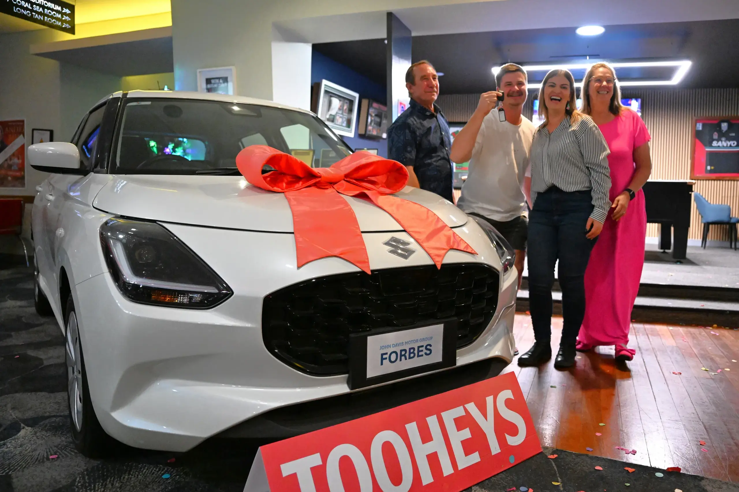 <p>Winner Sam Tyack with Club Forbes board members Greg Ridge and Kim Wright, and Cr Michele Herbert. </p>\\n