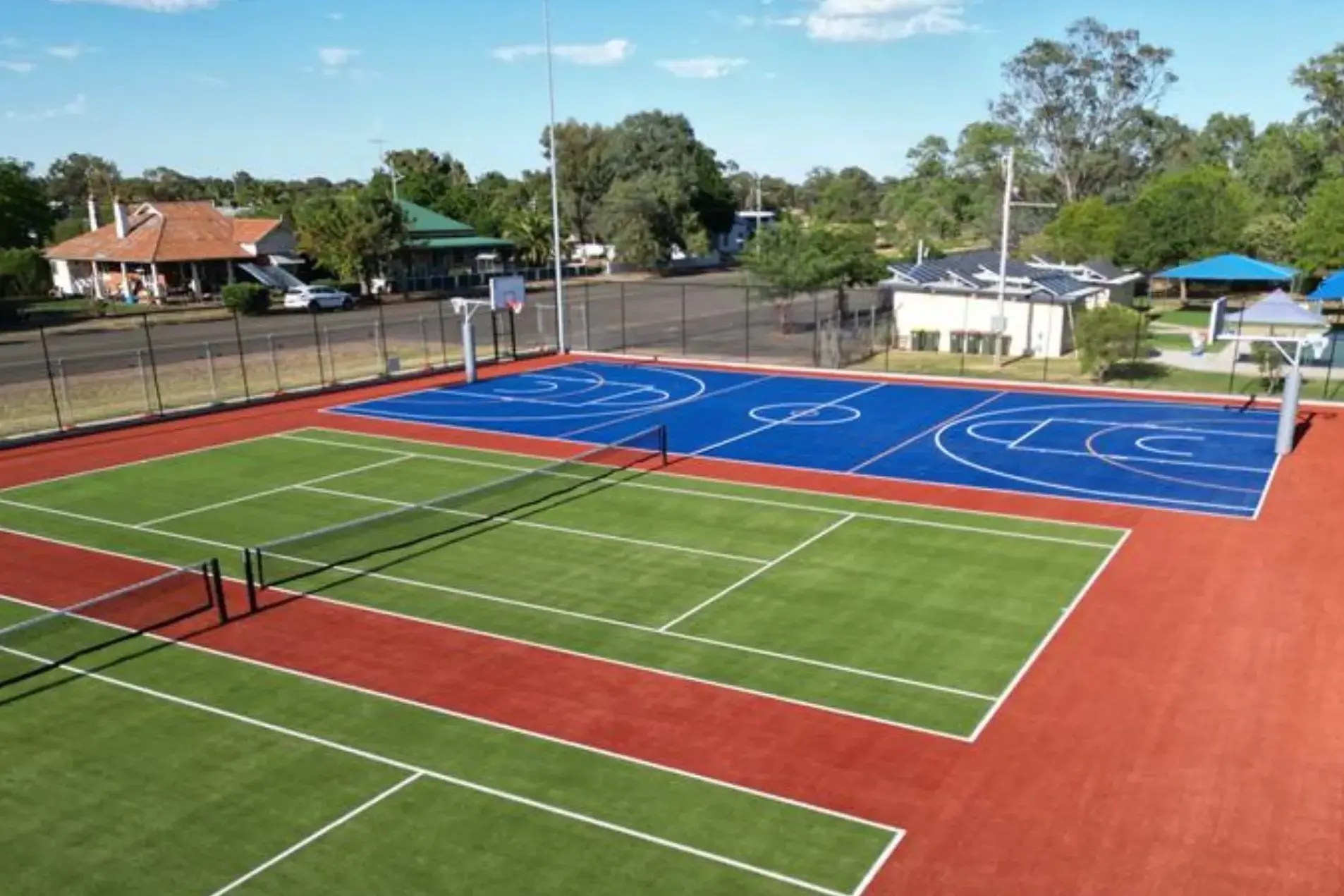 <p>The Trundle Berryman Oval Courts are officially complete with two new tennis courts and one multi-use court ready for use. PHOTO: Parkes Shire Council</p>\\n