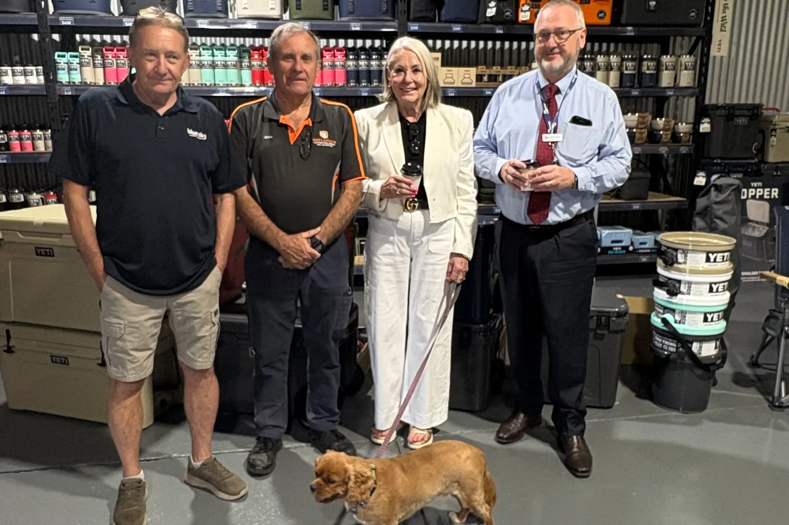 <p>Mick Roylance welcomed Deputy Mayor Chris Roylance, Mayor Phyllis Miller OAM and interim council general manager Steven Dunshea to Blue Sky Outdoor Experts in Rankin Street on Wednesday morning. </p>\\n