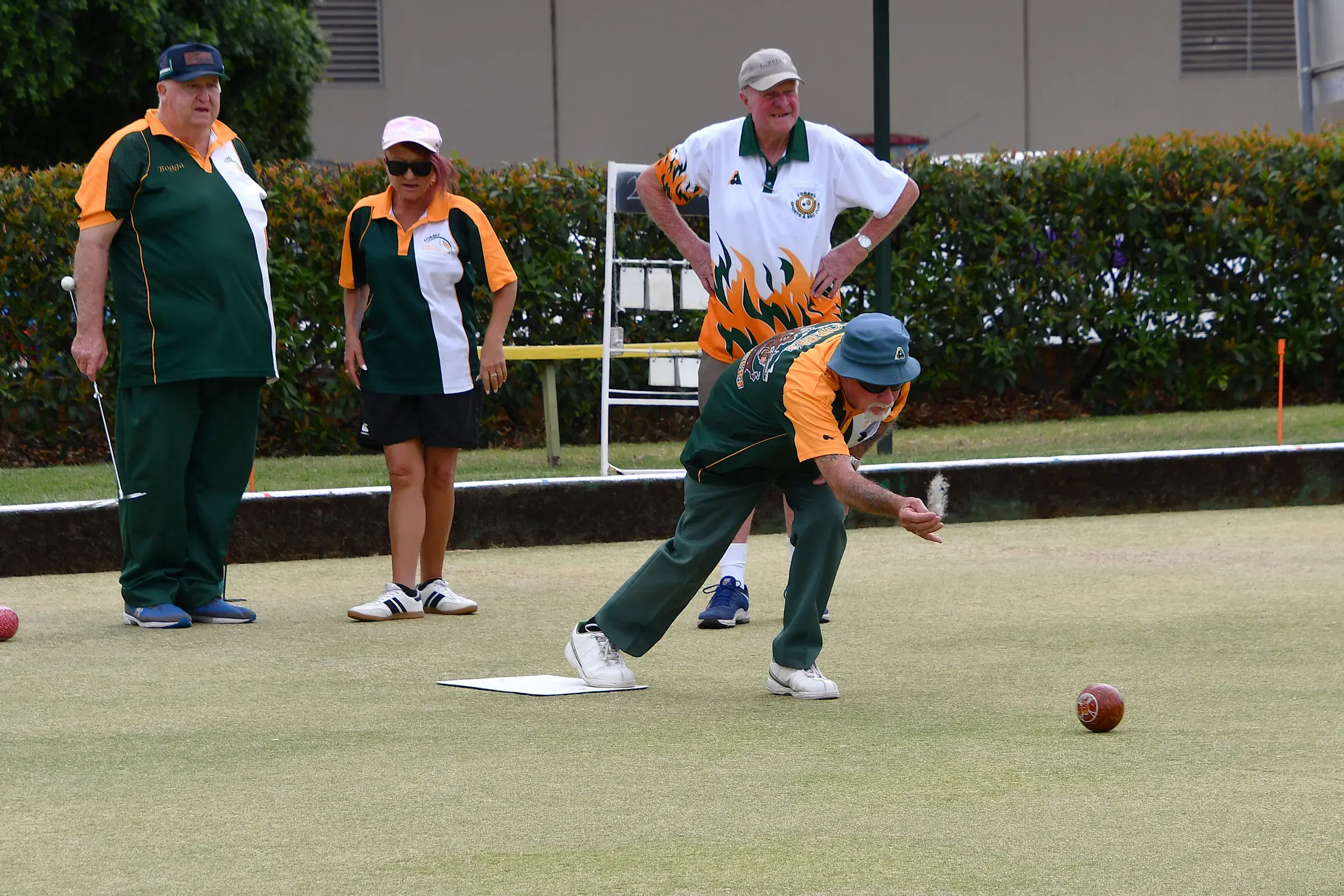 <p>Glen Kearney sends down his bowl at the Forbes Sports and Recreation Club. PHOTO: Jenny Kingham</p>\\n