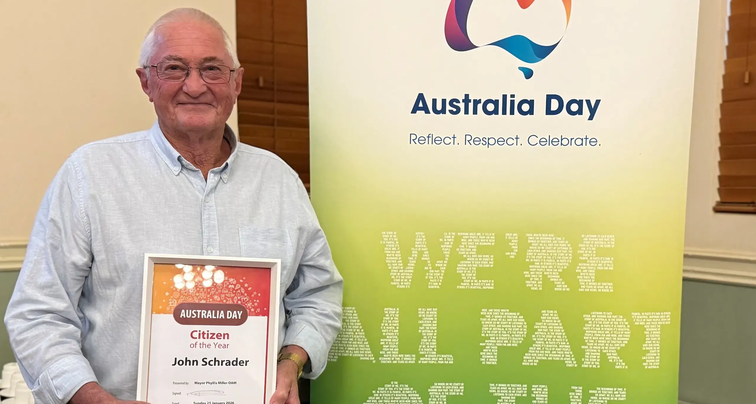 John Schrader our Citizen of the Year