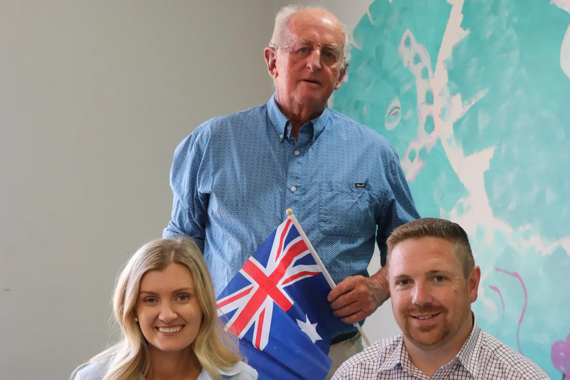 <p>Eugowra Australia Day guest speaker Caitlin Thomas (nee Herbert) with MC Tony Toohey and Cabonne Deputy Mayor Jamie Jones. </p>\\n