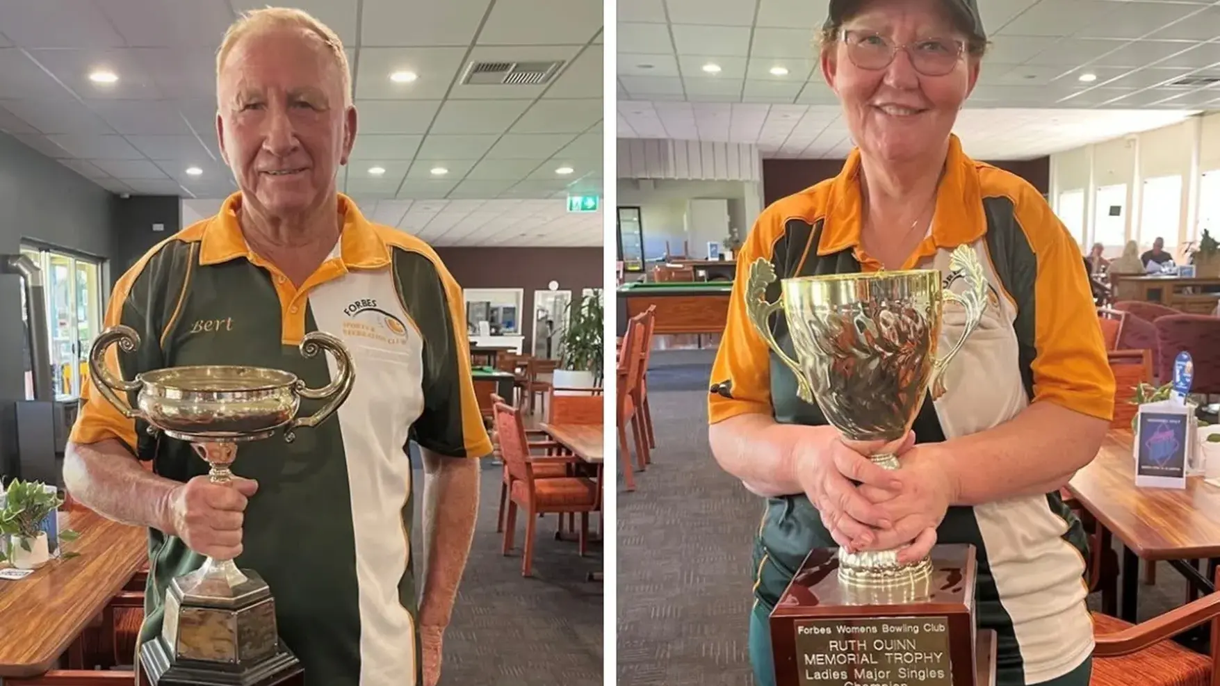 Bert Bayley, Kerry Roach our bowls champions