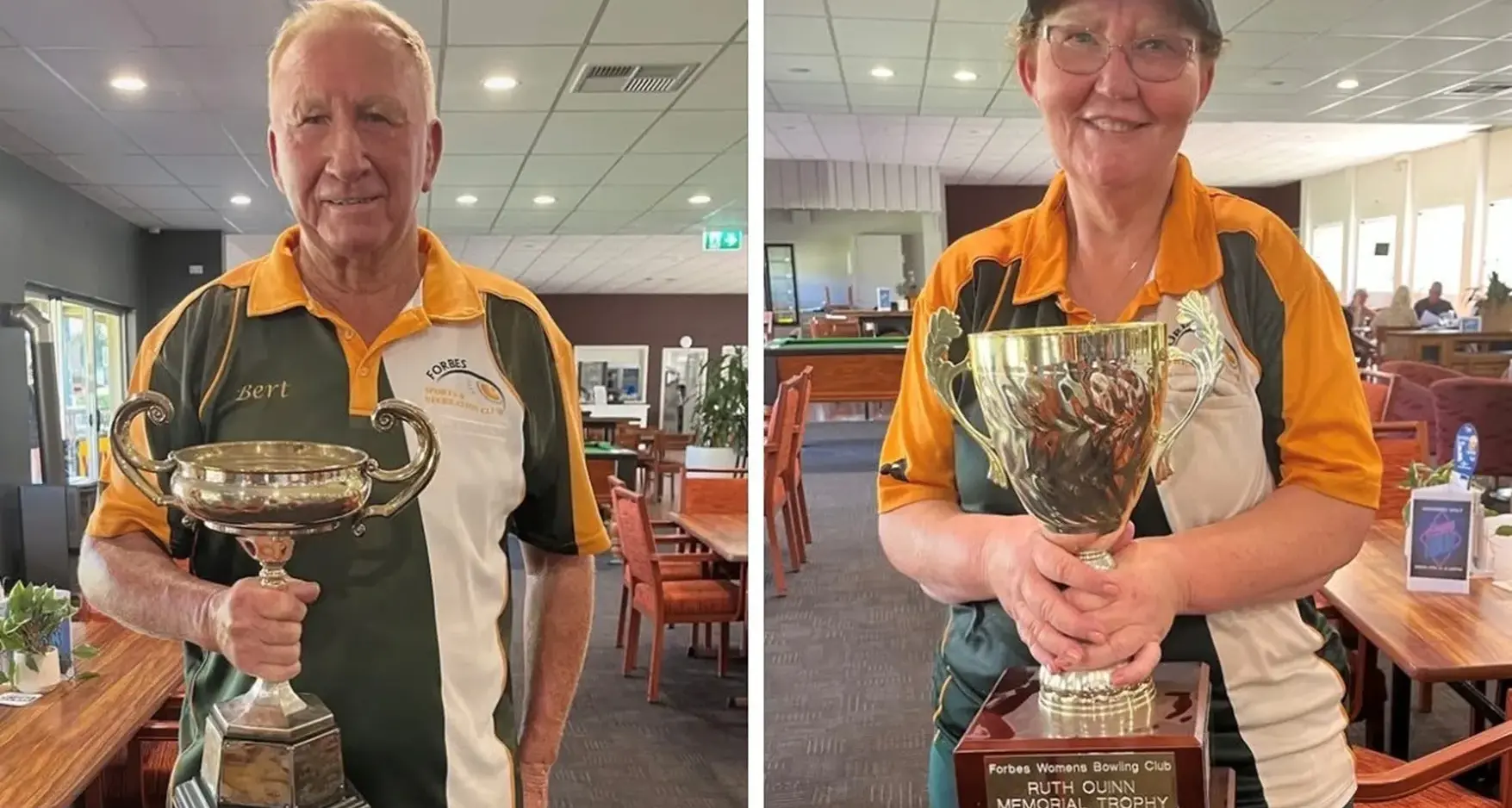 Bert Bayley, Kerry Roach our bowls champions