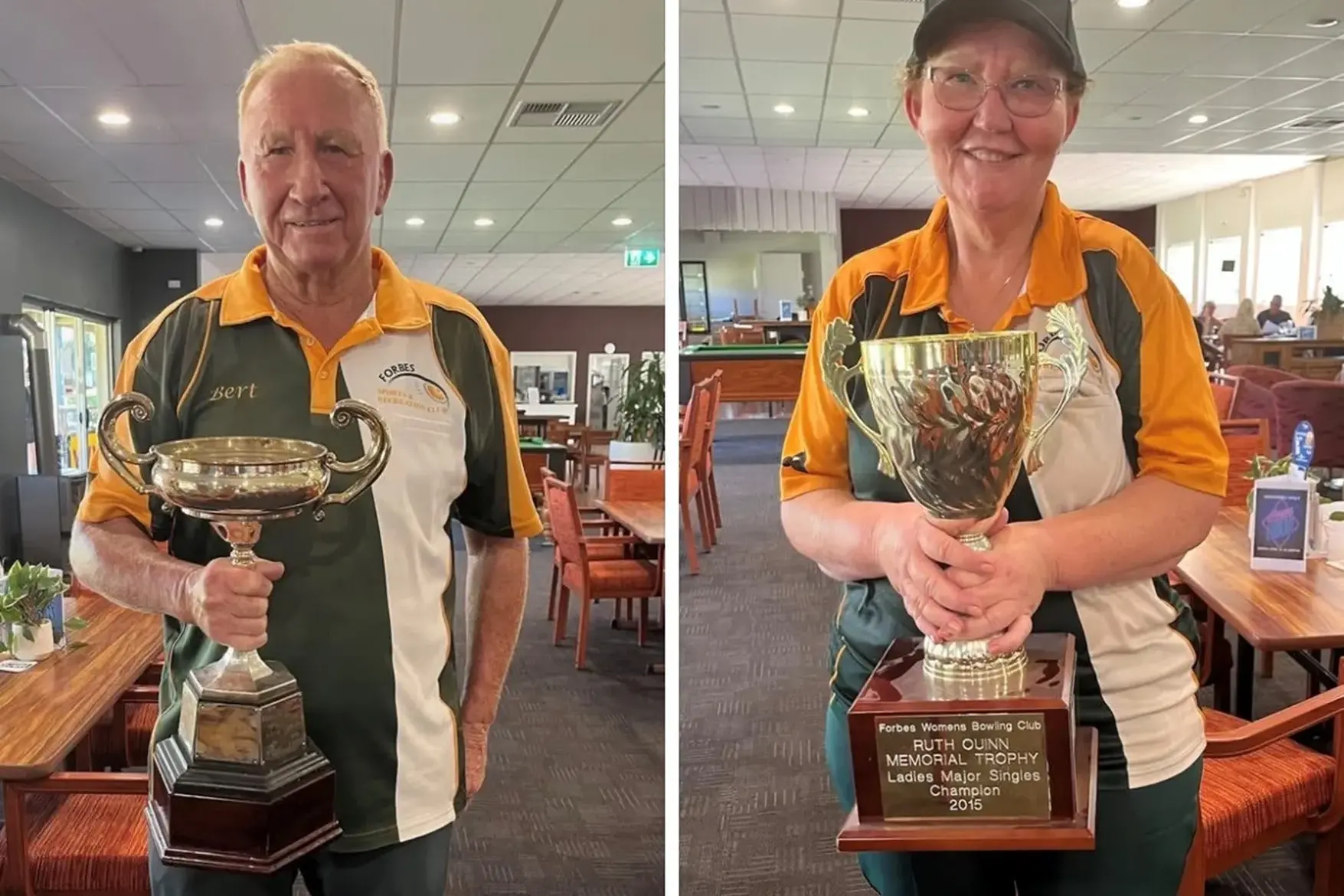 <p>Bert Bayley won the men\\'s major singles title and Kerry Roach the ladies. </p>\\n