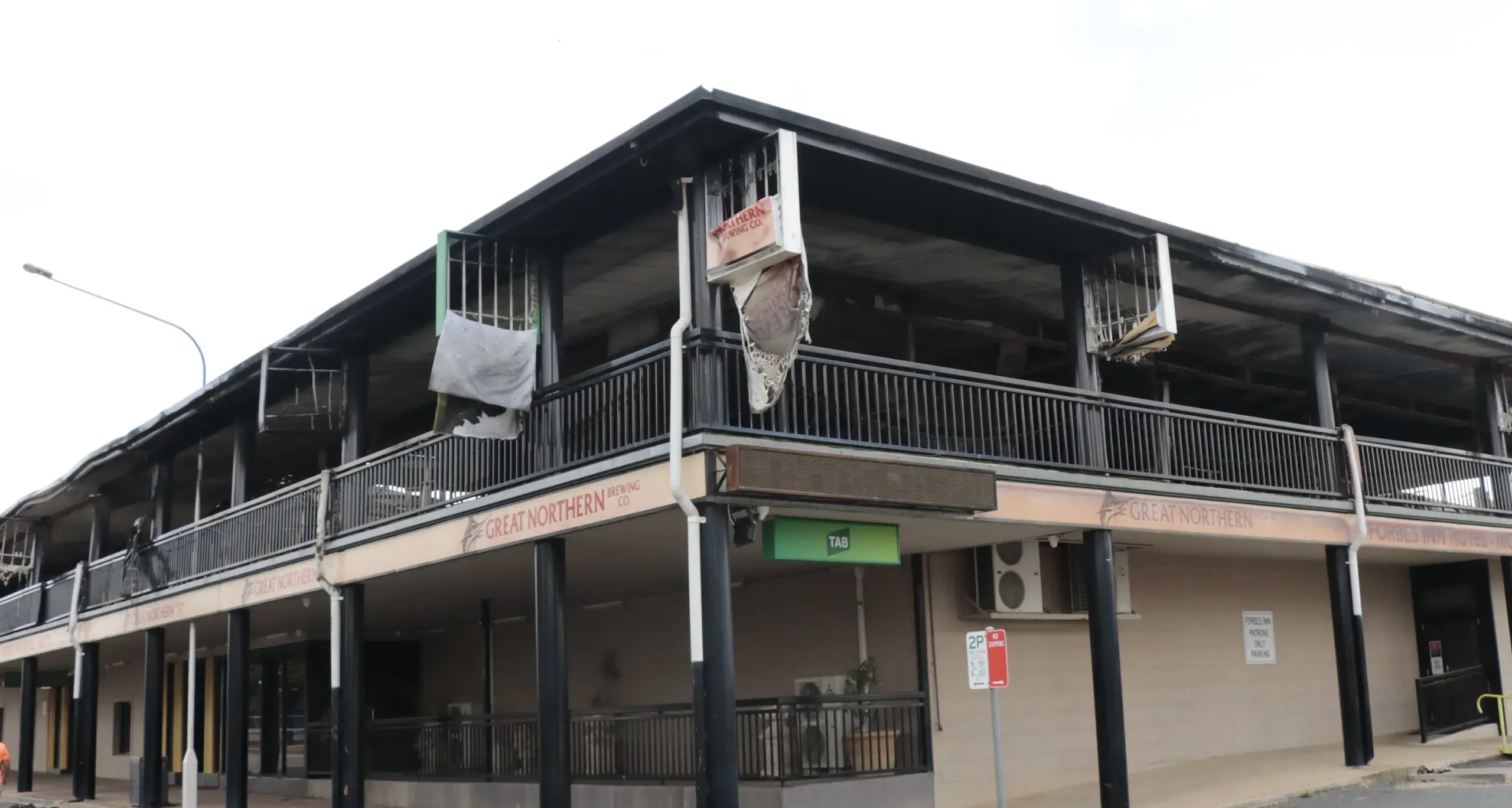 Emergency services battle to contain, control devastating fire at Forbes Inn