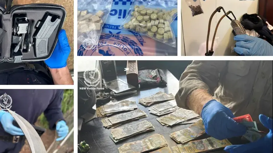 Two face court after weapons, drugs allegedly seized