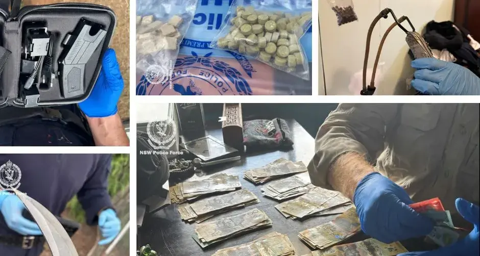 Two face court after weapons, drugs allegedly seized