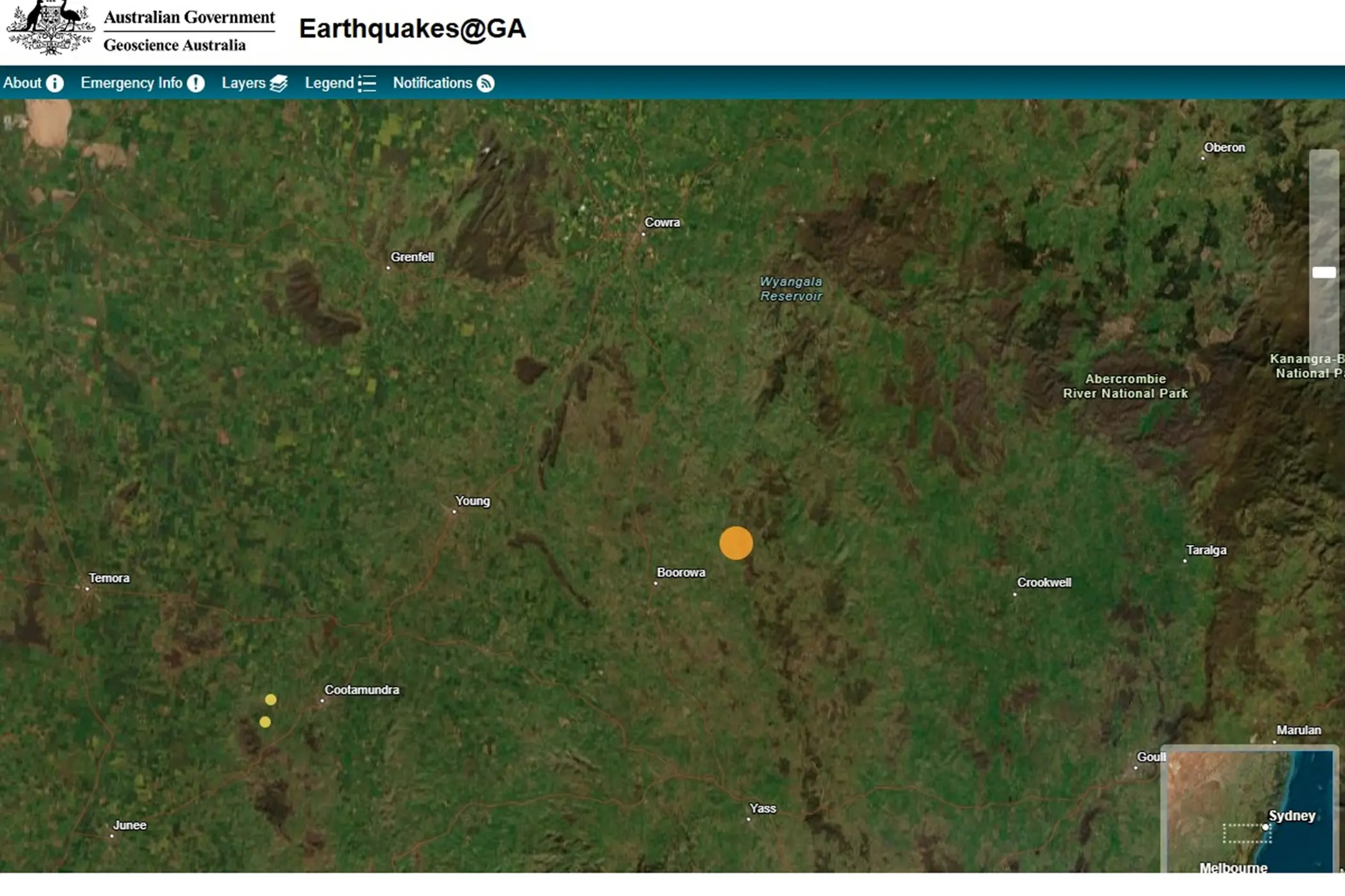 <p>The region has shaken on Wednesday, 11 March as Boorowa recorded an earthquake. PHIOTOS: Geoscience Australia</p>\\n