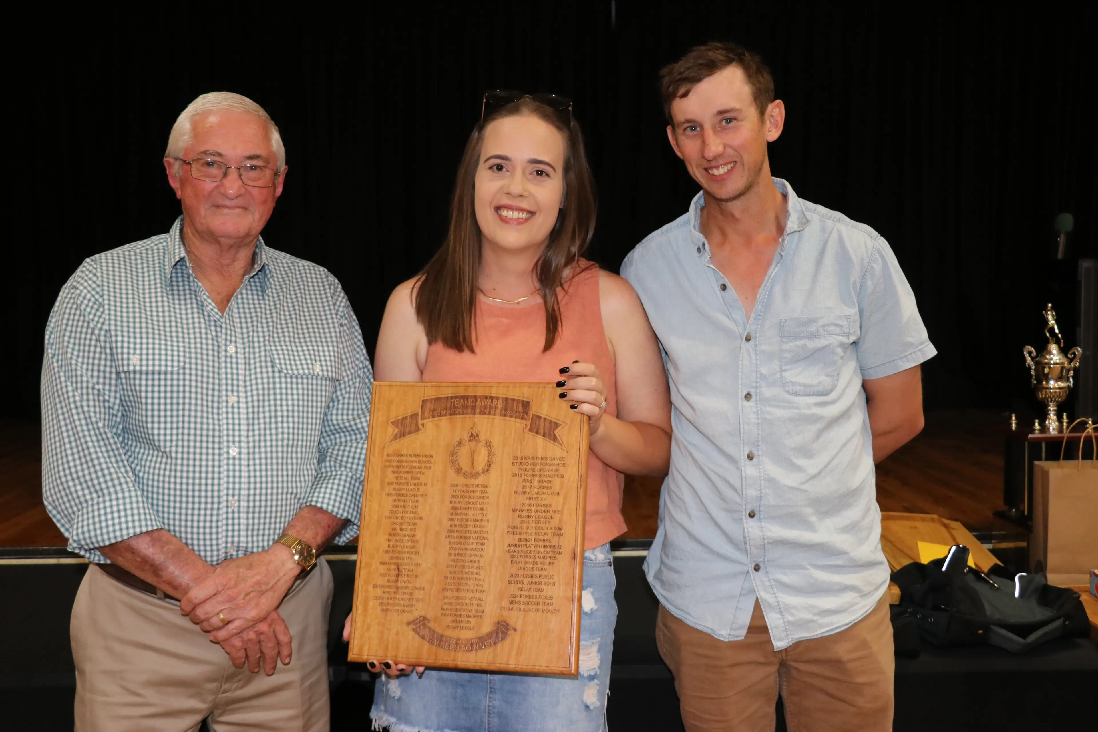 <p>John Schrader congratulated our SOYA team of the year Alex and Jacob Molloy, off-road racing. </p>\\n