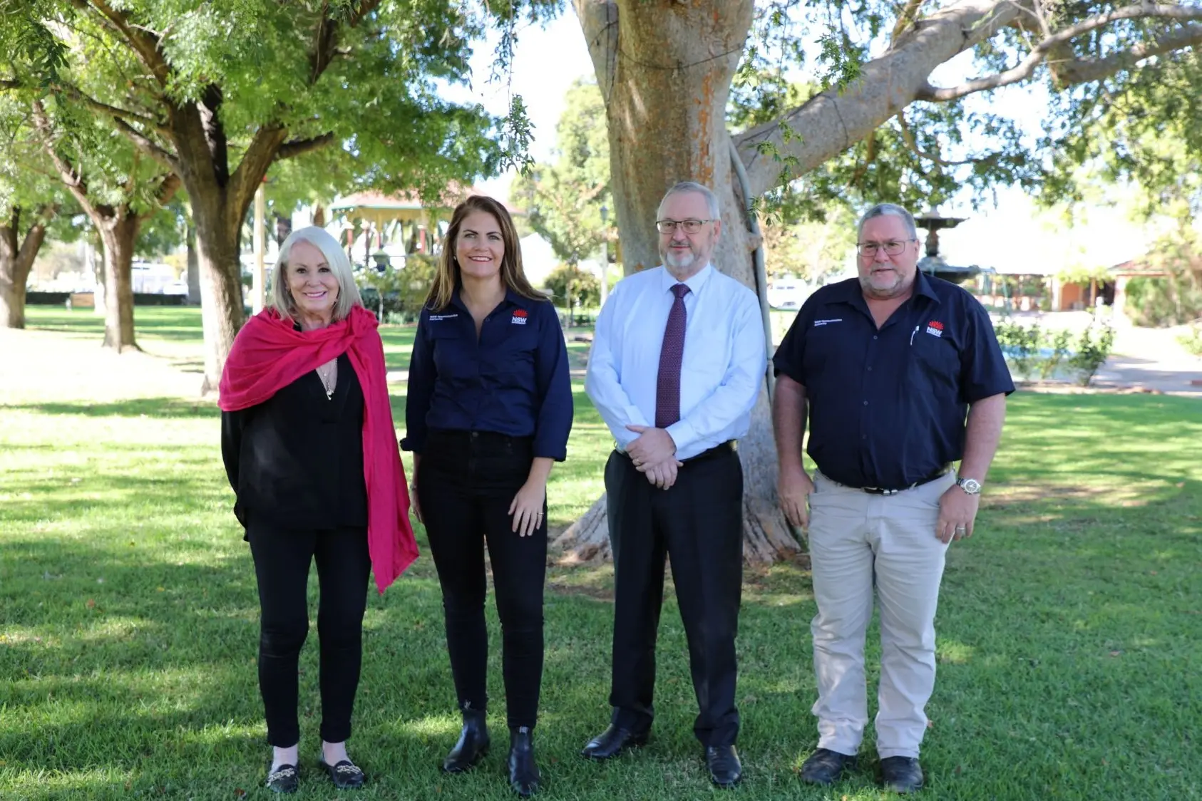 <p>Forbes Mayor Phyllis Miller OAM, NSW Reconstruction Authority CEO Kate Fitzgerald, interim GM Steven Dunshea and RA\\u2019s Regional Director Ken Harrison.</p>\\n