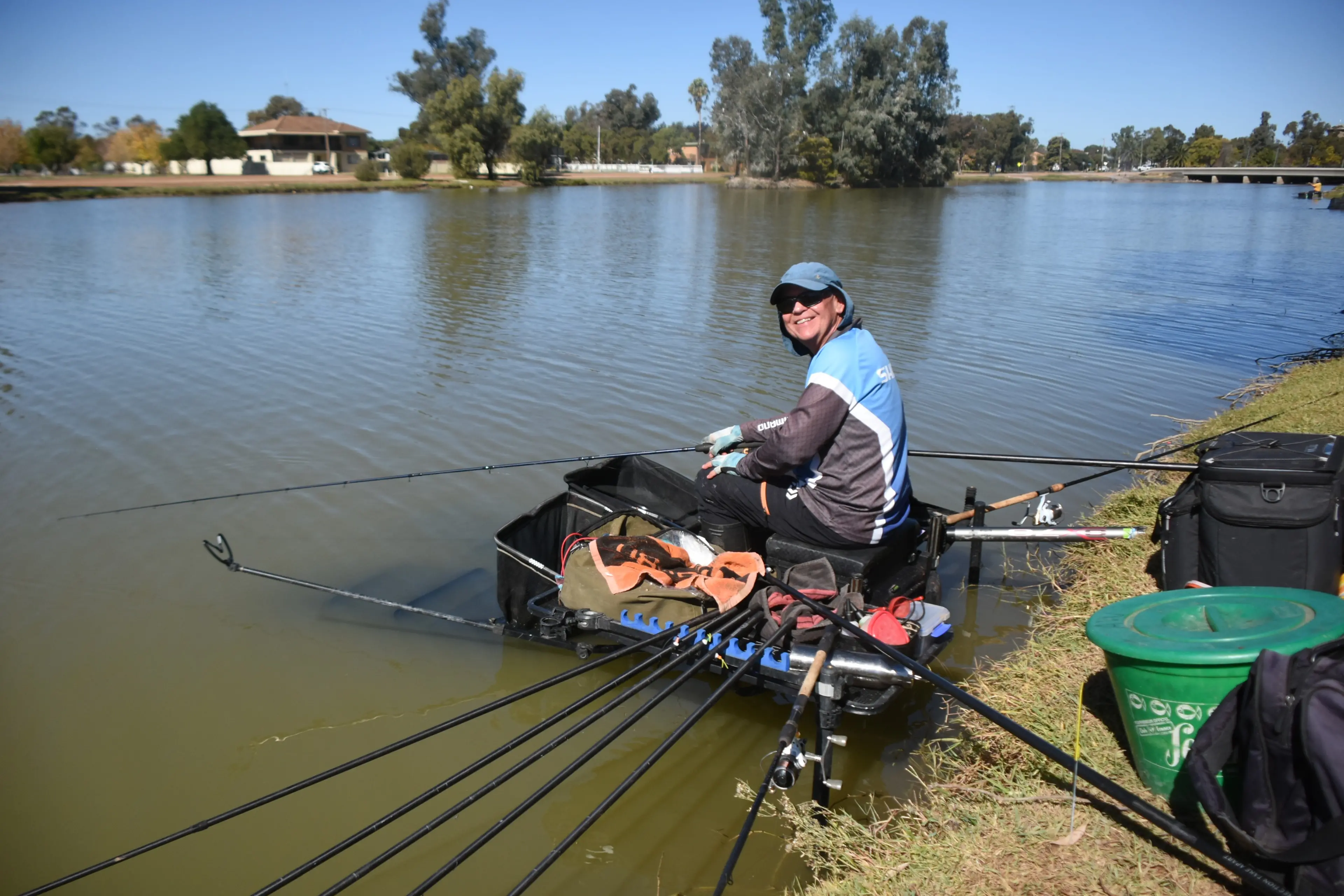 <p>Allan Webb came all the way from Melbourne for the fishing competitions. </p>\\n