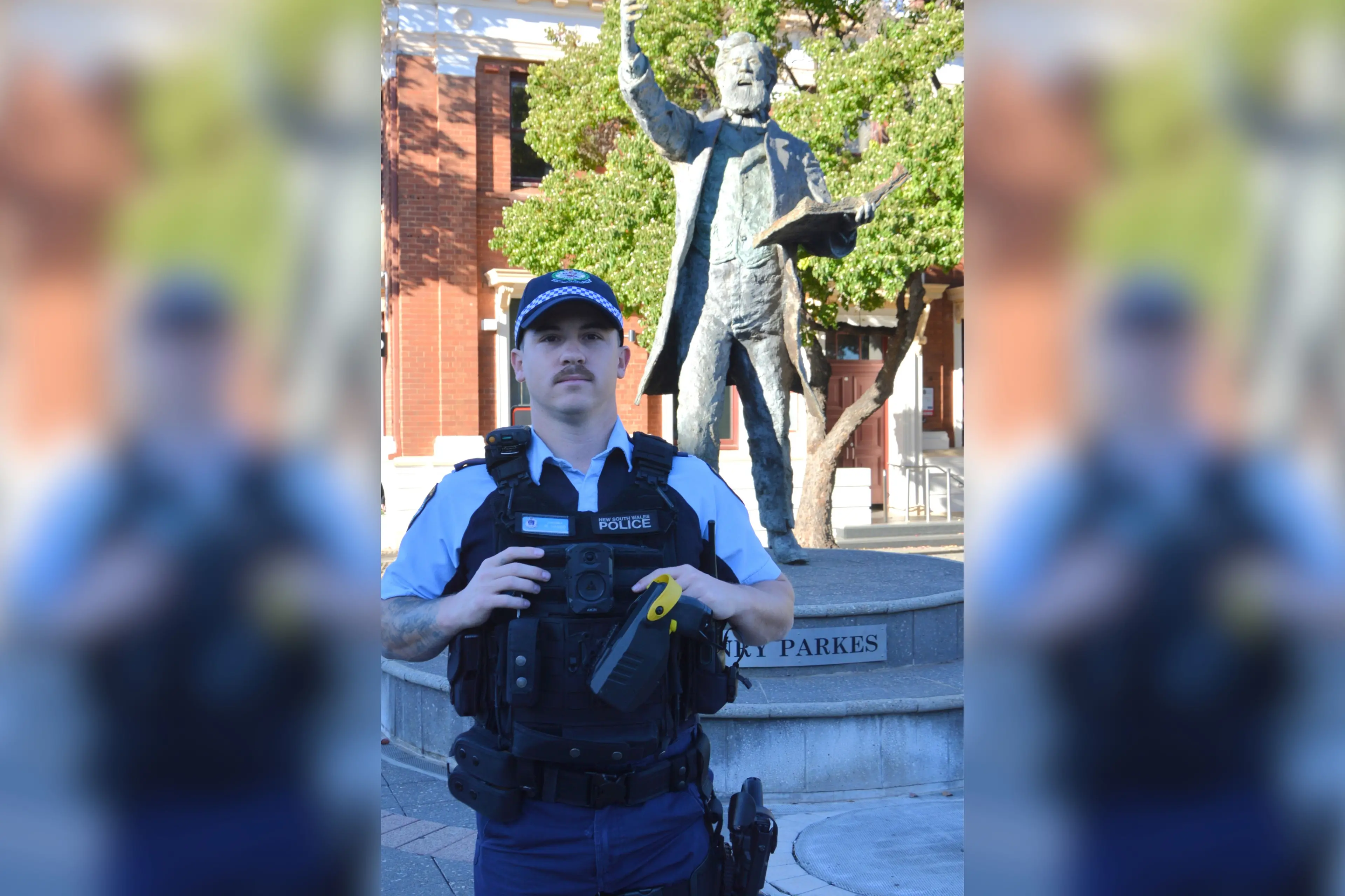 <p>Being able to work in his hometown was the deciding factor for Probationary Constable Mike Hando when joining the NSW Police Force. PHOTO: Madeline Blackstock</p>\\n