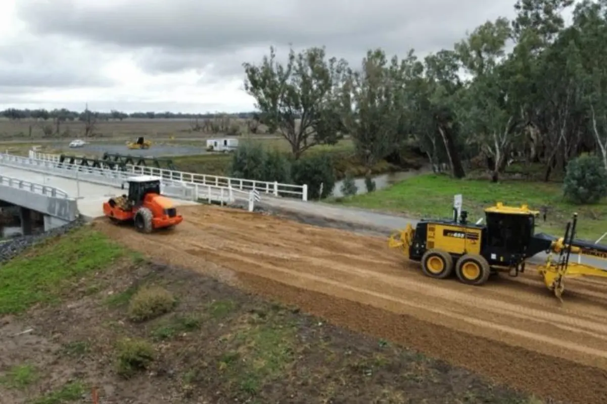 <p>Work on the approaches to the new Warroo Bridge are under way. PHOTO: Forbes Shire Council</p>\\n