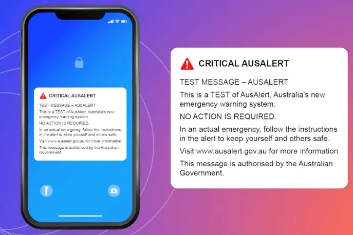 <p>What the test critical alert looks like. IMAGE: Australian Government</p>\\n