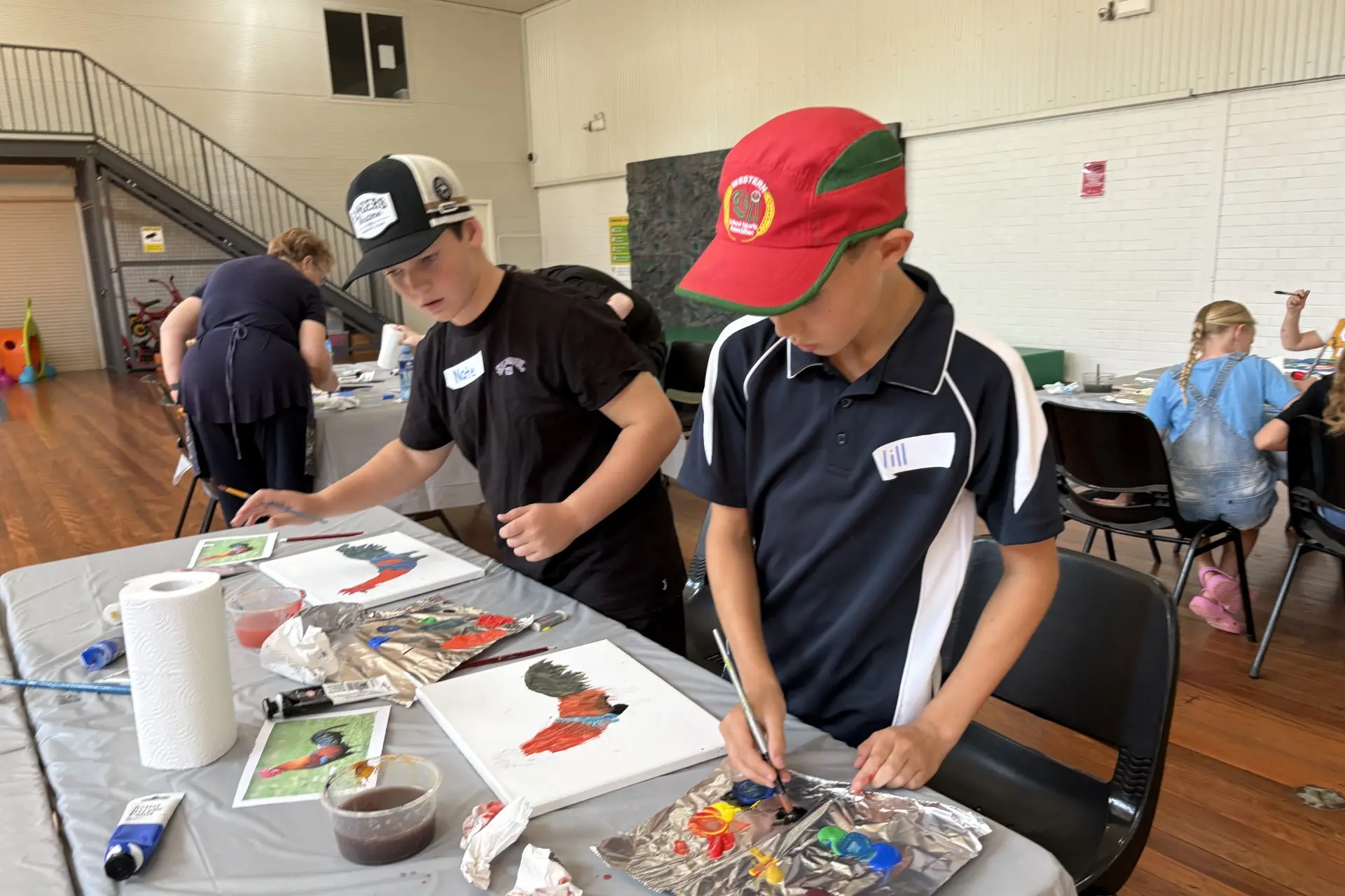 <p>Nate Whitty and Will Rees enjoyed the Chooks and Wrens Art Workshop, part of the 2026 Youth Week program. PHOTO: Council</p>\\n