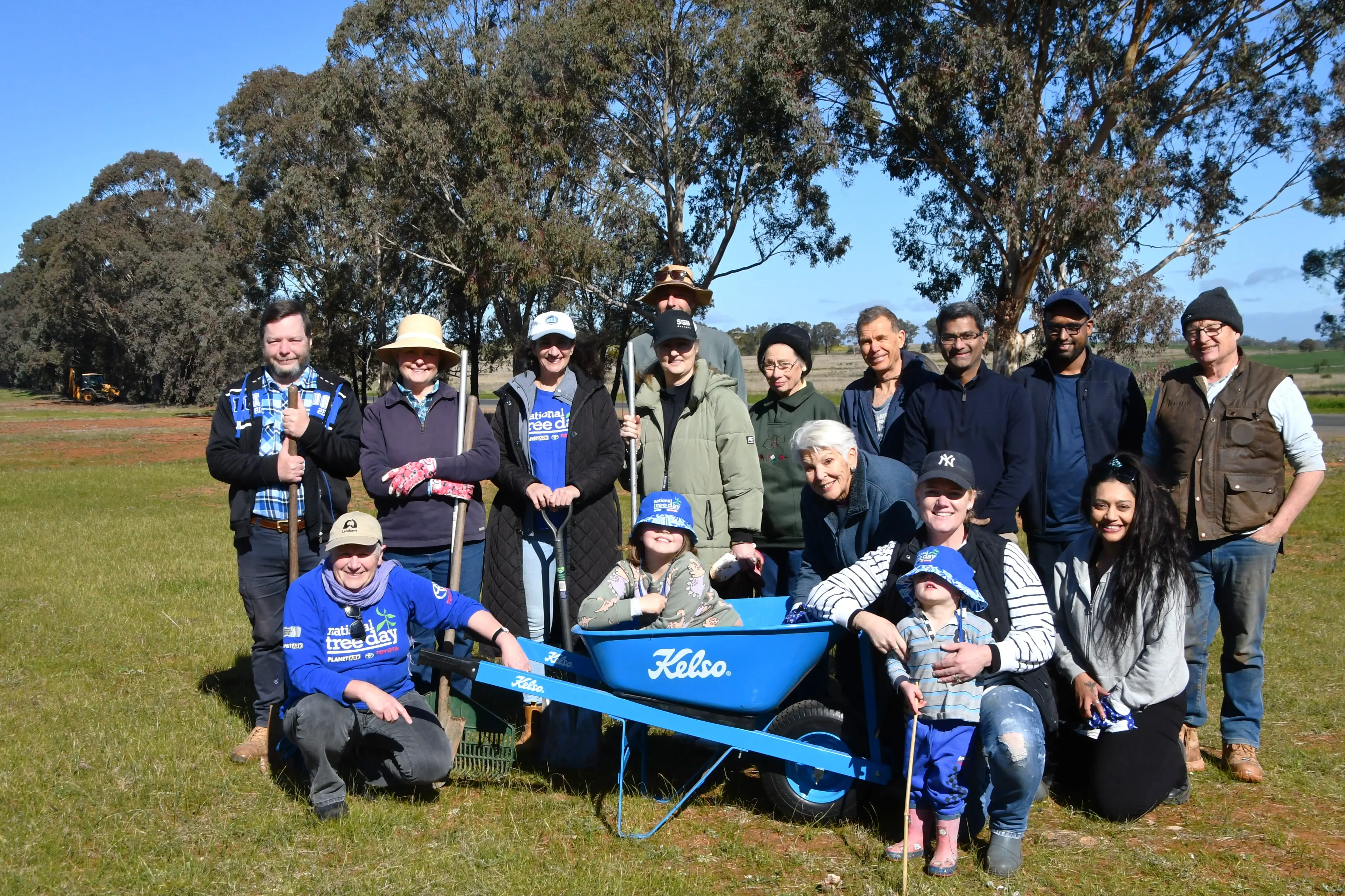 <p>Some of the team of 17 volunteers who came out to plant trees at Forbes Cemetery - Harry Yapp, Margot Jolly, Maree Yapp, Sharon Degeling, David Jolly, Archie Adams, Janet Callaghan, Claire Haley, Margaret Adams, Steve Pietsch, Lauren Adams with Lewis Adams, Chandra Iyer, Raghvendra Sharma, Courtney Chetti, Guy Webb. PHOTO: Jenny Kingham</p>\\n
