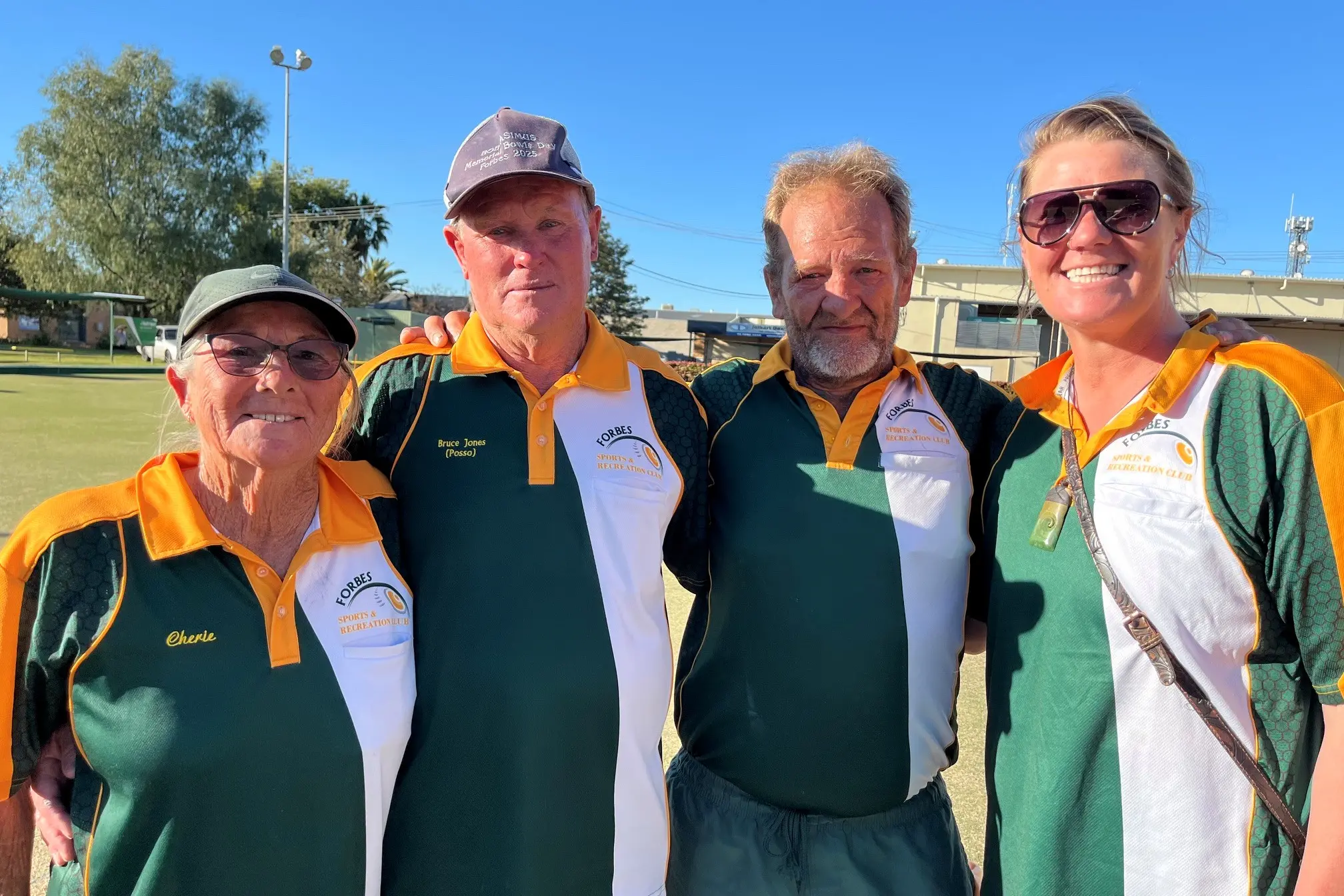 <p>Mixed Pairs finalists Cherie Vincent, Posso Jones, Phil Hocking and Lara Shine. PHOTO: Tara Shaw</p>\\n